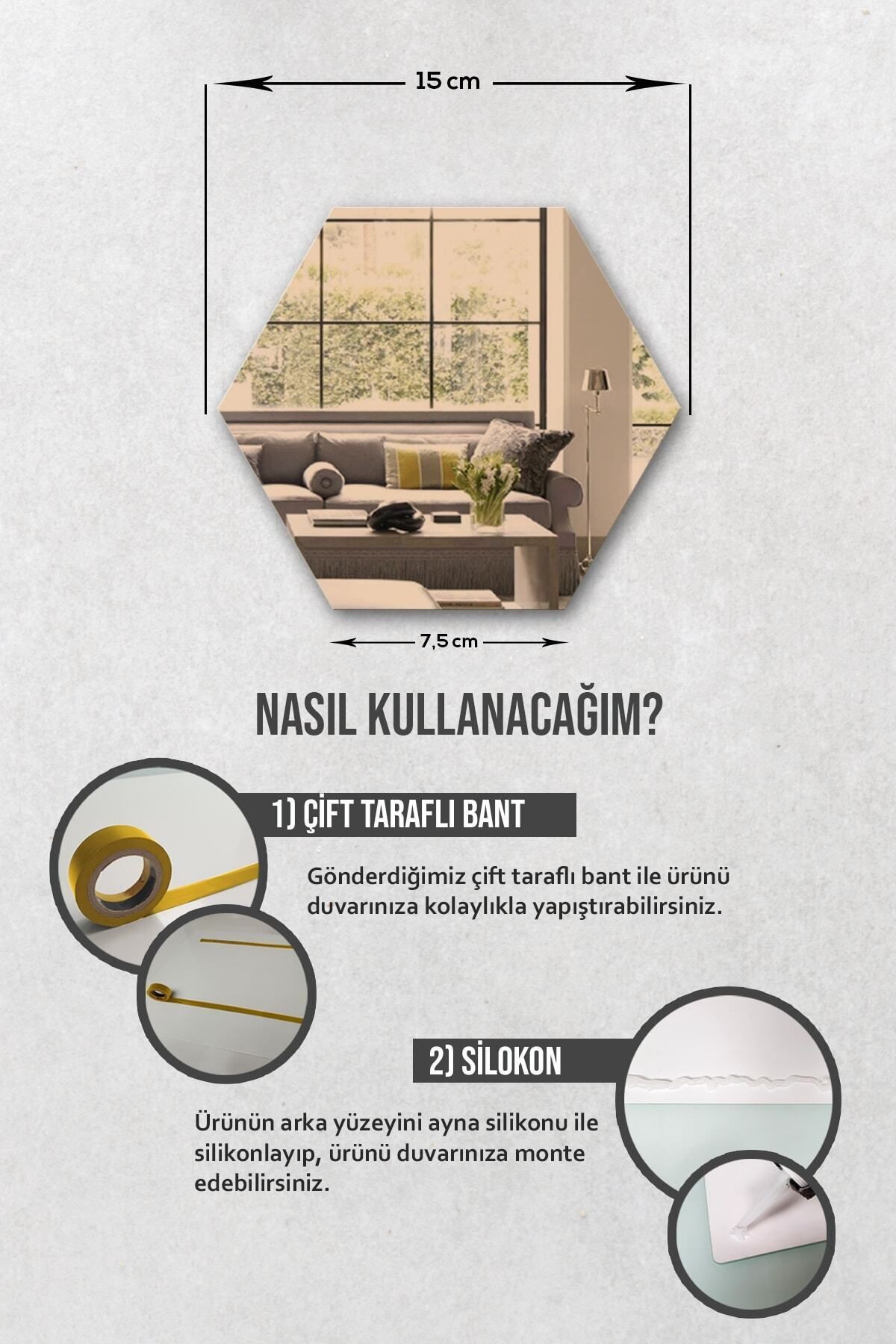 Ayna | Bronz Ayna | 30'lu Takım Altıgen Ayna