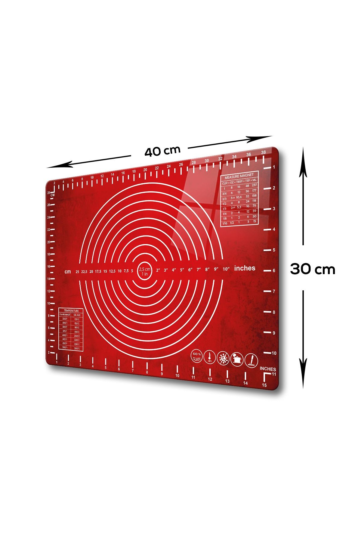 Cam Hamur Açma Matı | Kırmızı Doku | 30cm x 40cm