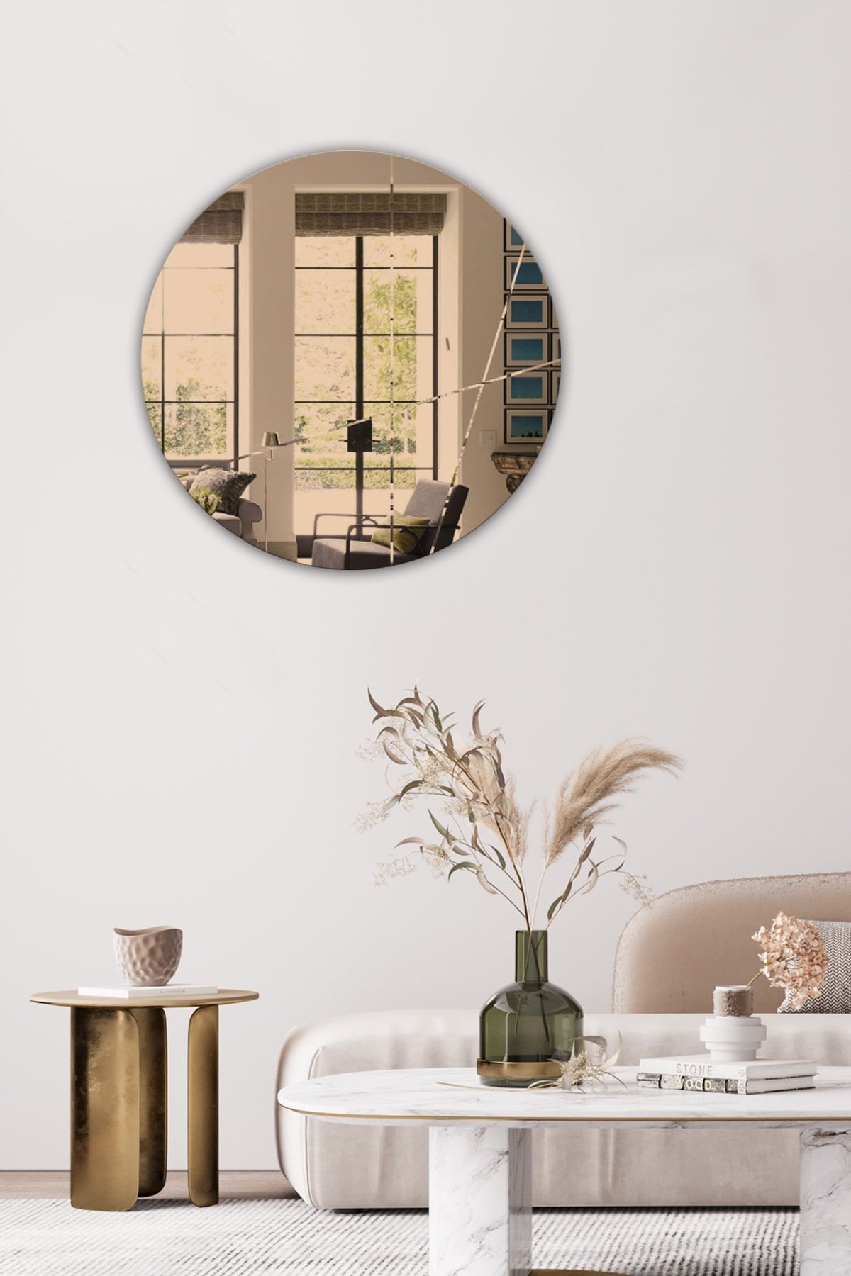 Ayna | Bronz Ayna | Tasarım Kanallı | Çap60cm