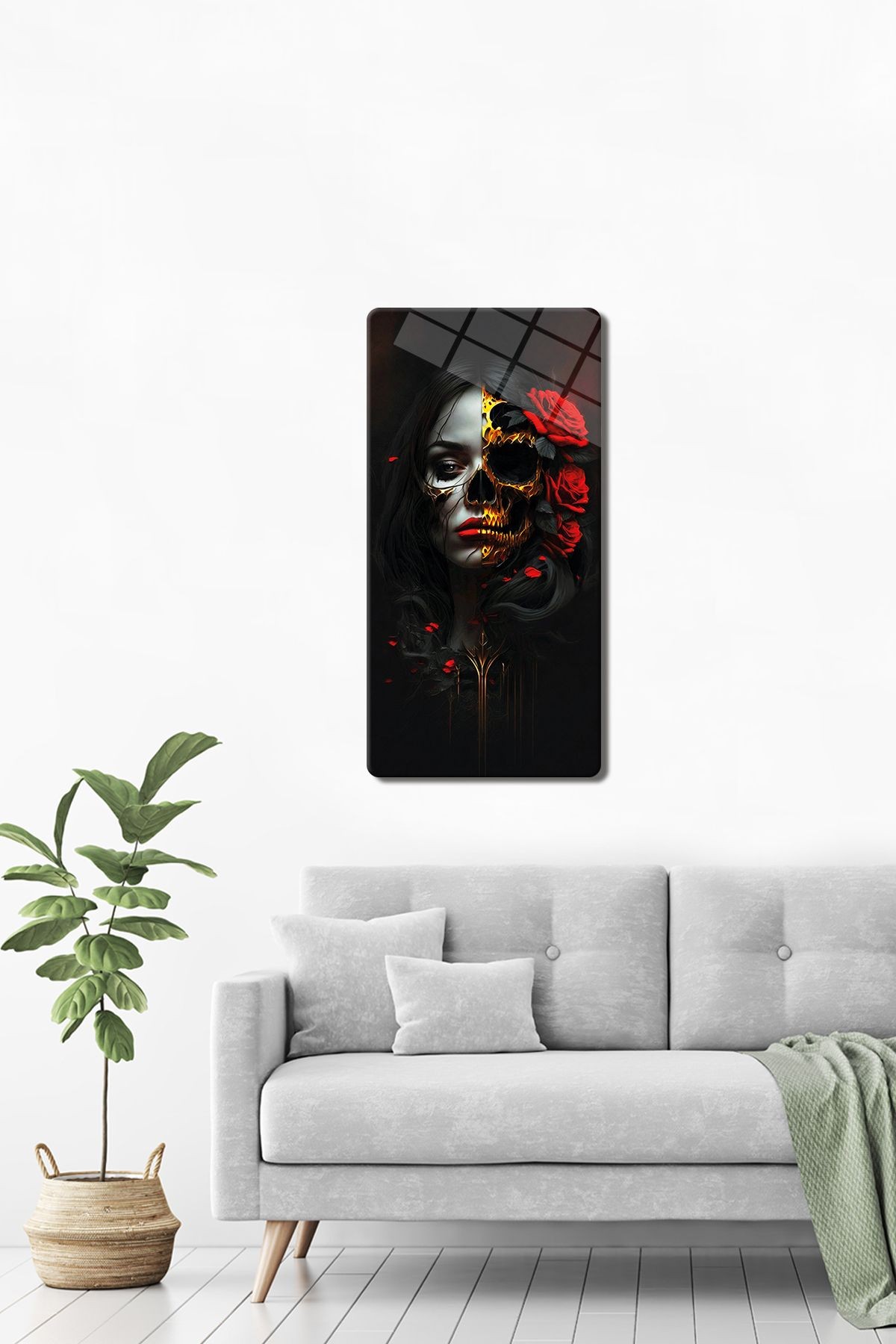 Cam Tablo | Modern Art Serisi | Dark Woman | 40cm x 80cm