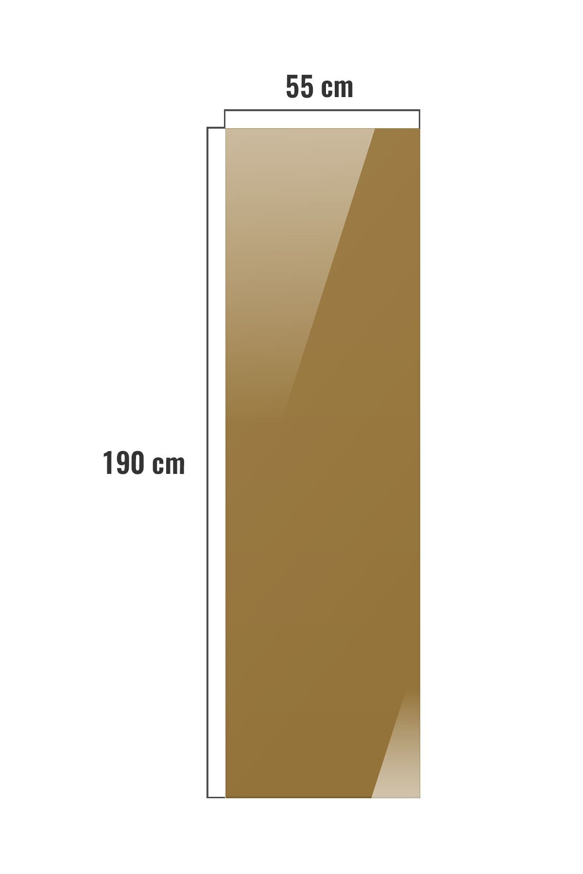 Cam Duşakabin Seperatör - Sabit Panel | Bronz Cam | Siyah Profil | 55cm x 190cm