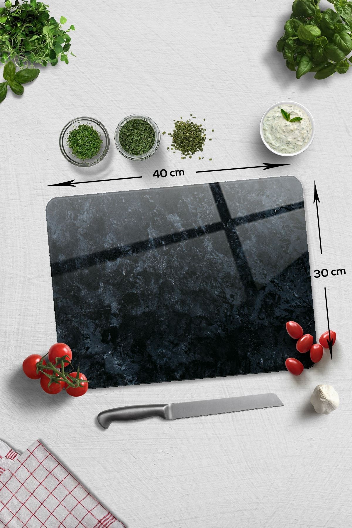 Cam Kesme Tahtası - Cam Kesme Tablası Şef Kesme Tahtası 30cm X 40cm