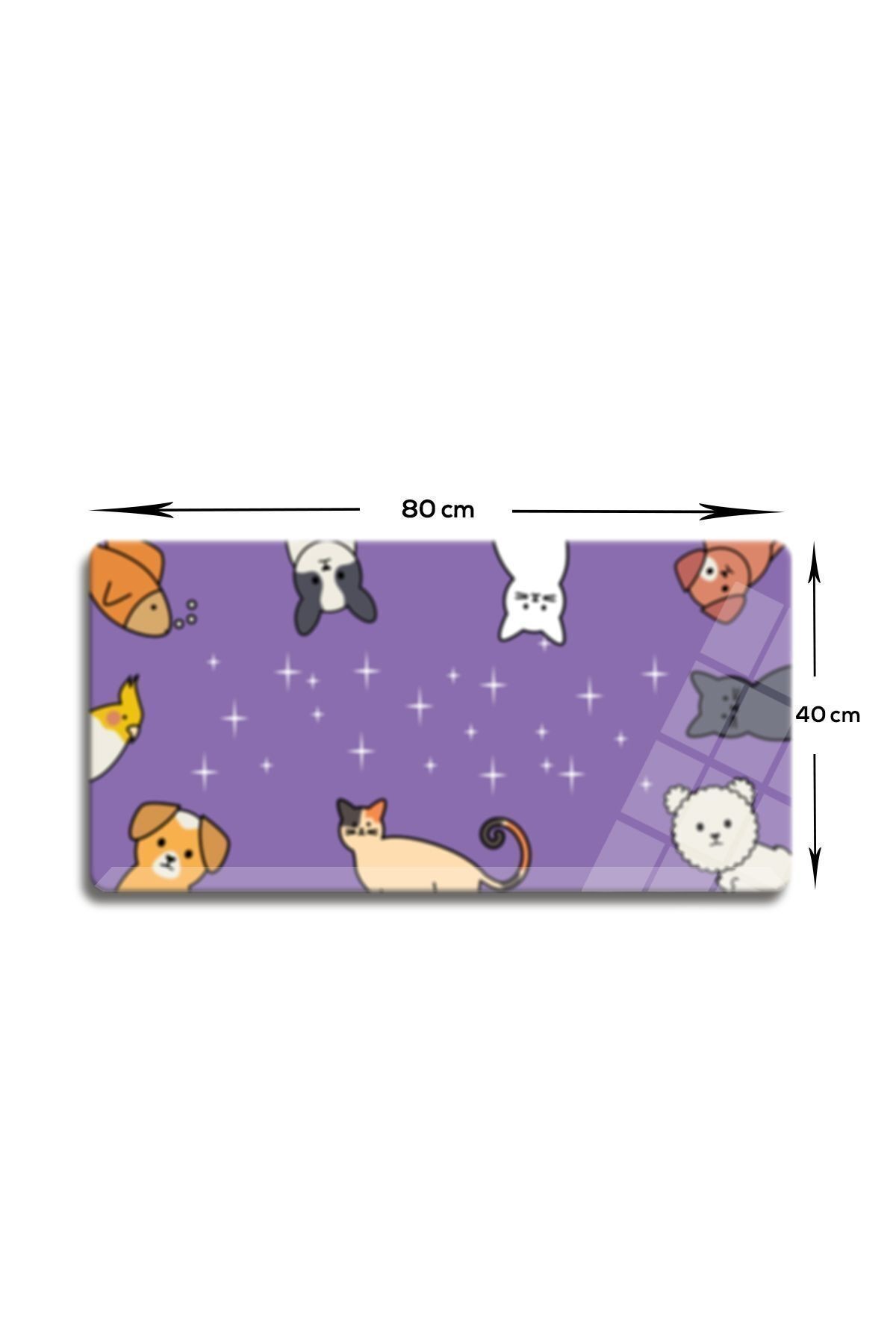 Cam Mouse Pad | Cam Masa Matı | Cute Puppies | Large | 40cm X 80cm