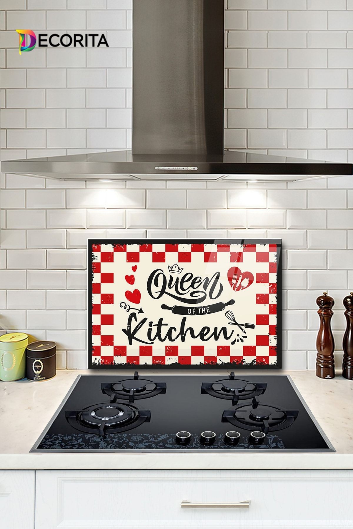 Cam Ocak Arkası Koruyucu Kitchen Queen 40cm X 60cm