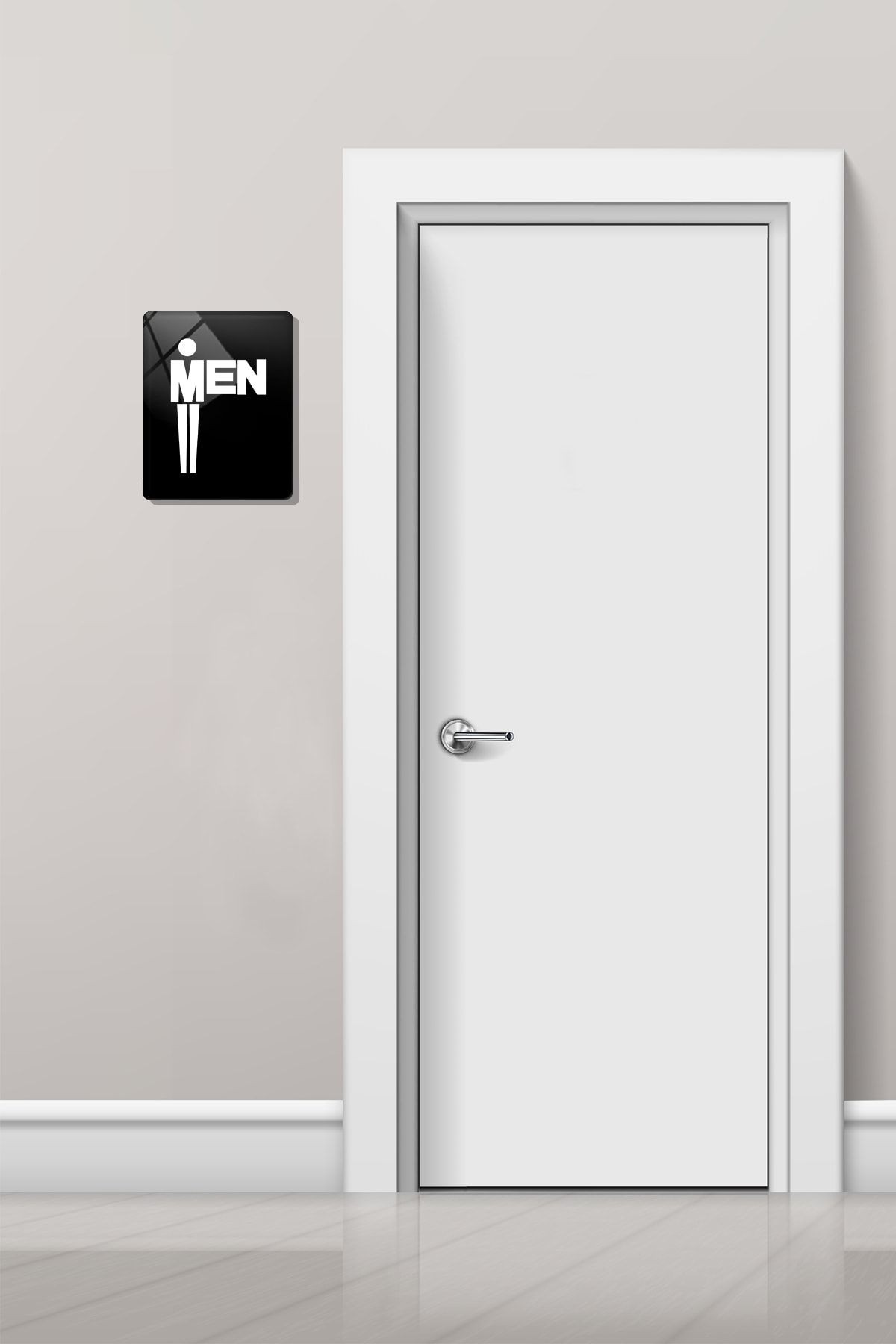 2'li Set Siyah Women - Men | Cam Wc Yönlendirme Levhası | 14,8cm X 21cm