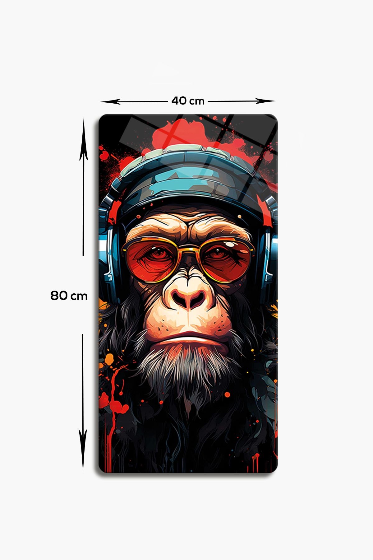Cam Tablo | Modern Art Serisi | Monkey Art | 40cm x 80cm