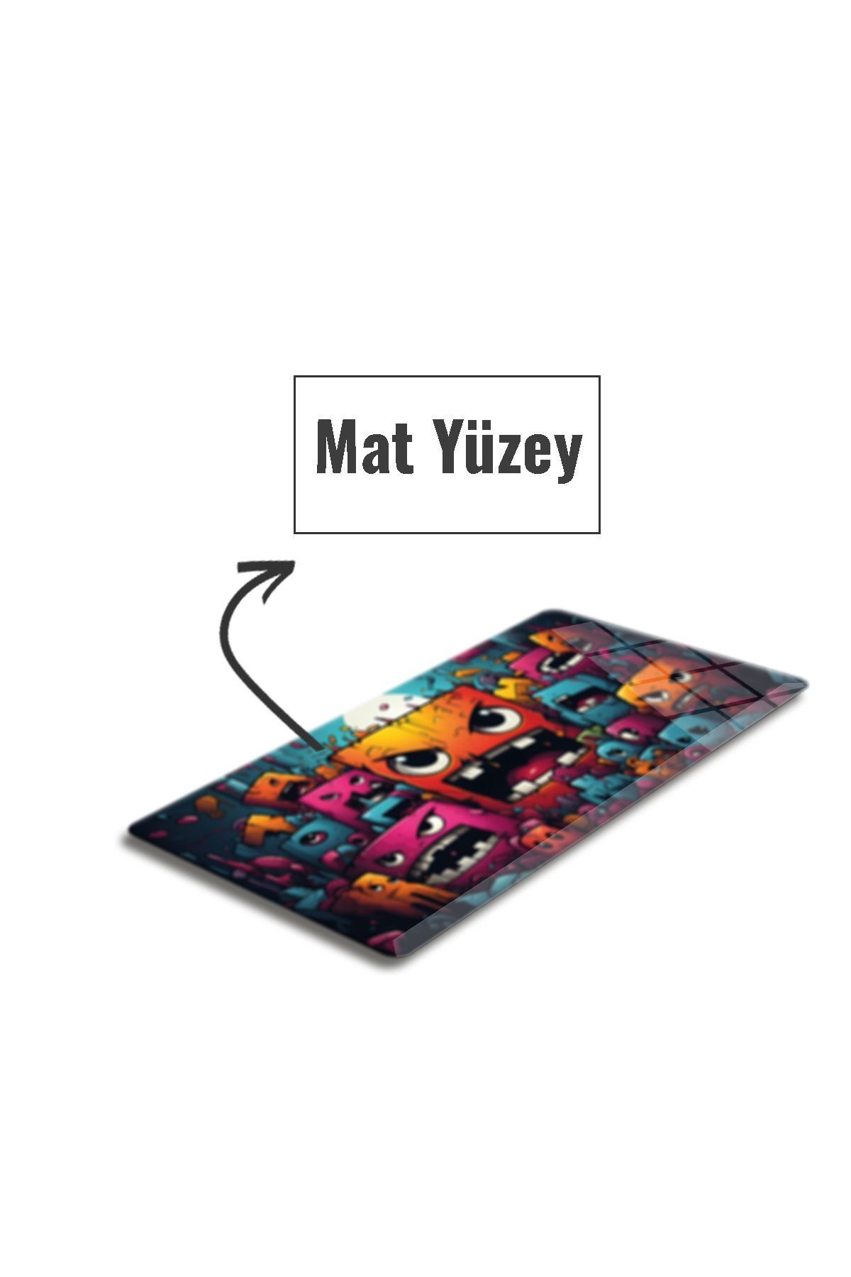 Cam Mouse Pad | Cam Masa Matı | Cute Monsters | Large | 40cm X 80cm