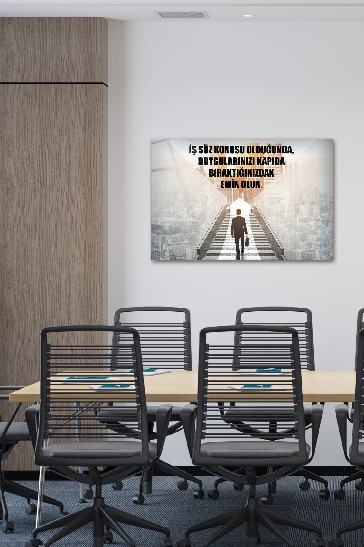 Kişisel Gelişim Cam Tablo  İş Ciddiyeti  40cm X 60cm