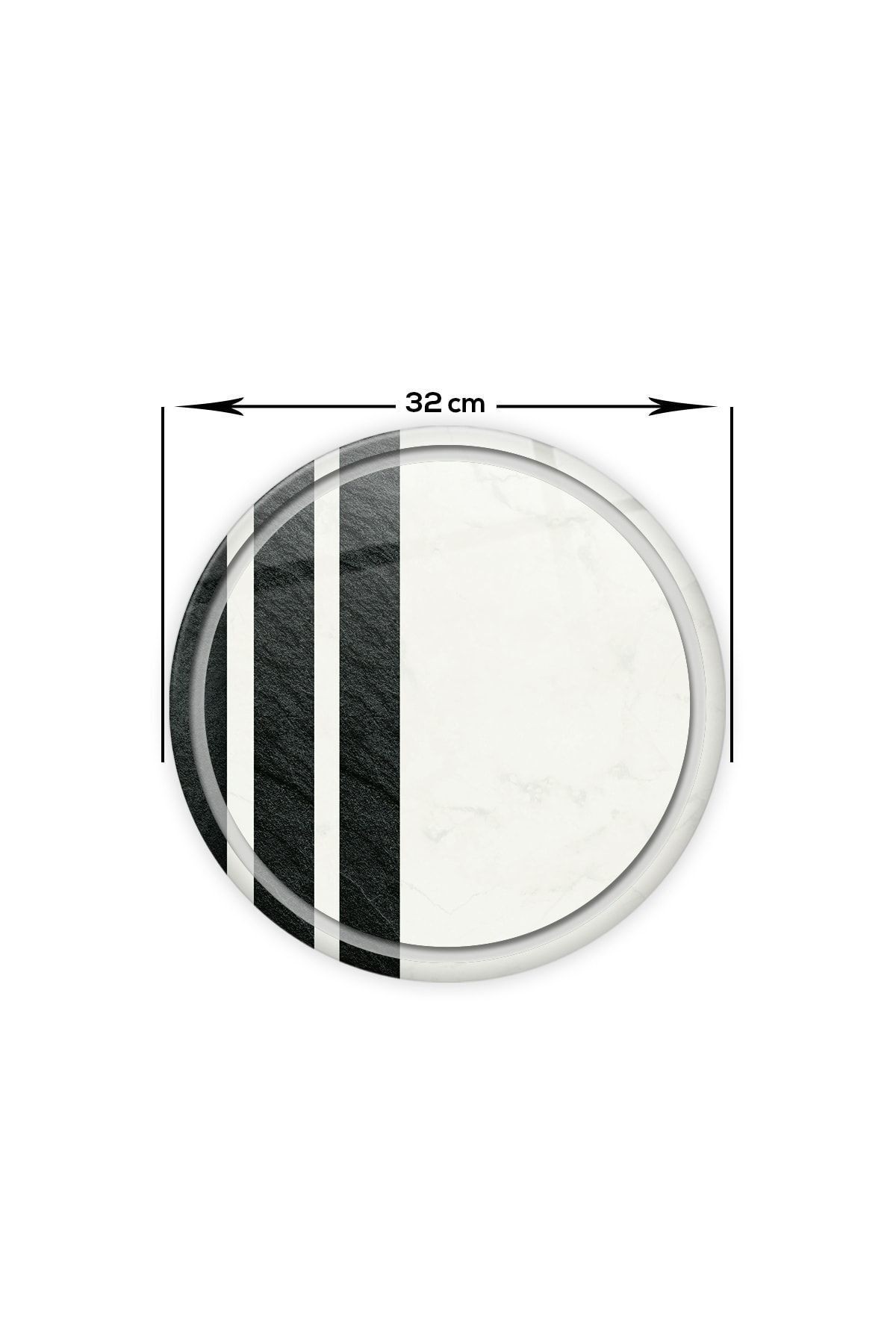 Kanallı Cam Kesme Tahtası - Cam Kesme Tablası | Black Rock Şeritli | Çap32cm | Patentli Ürün