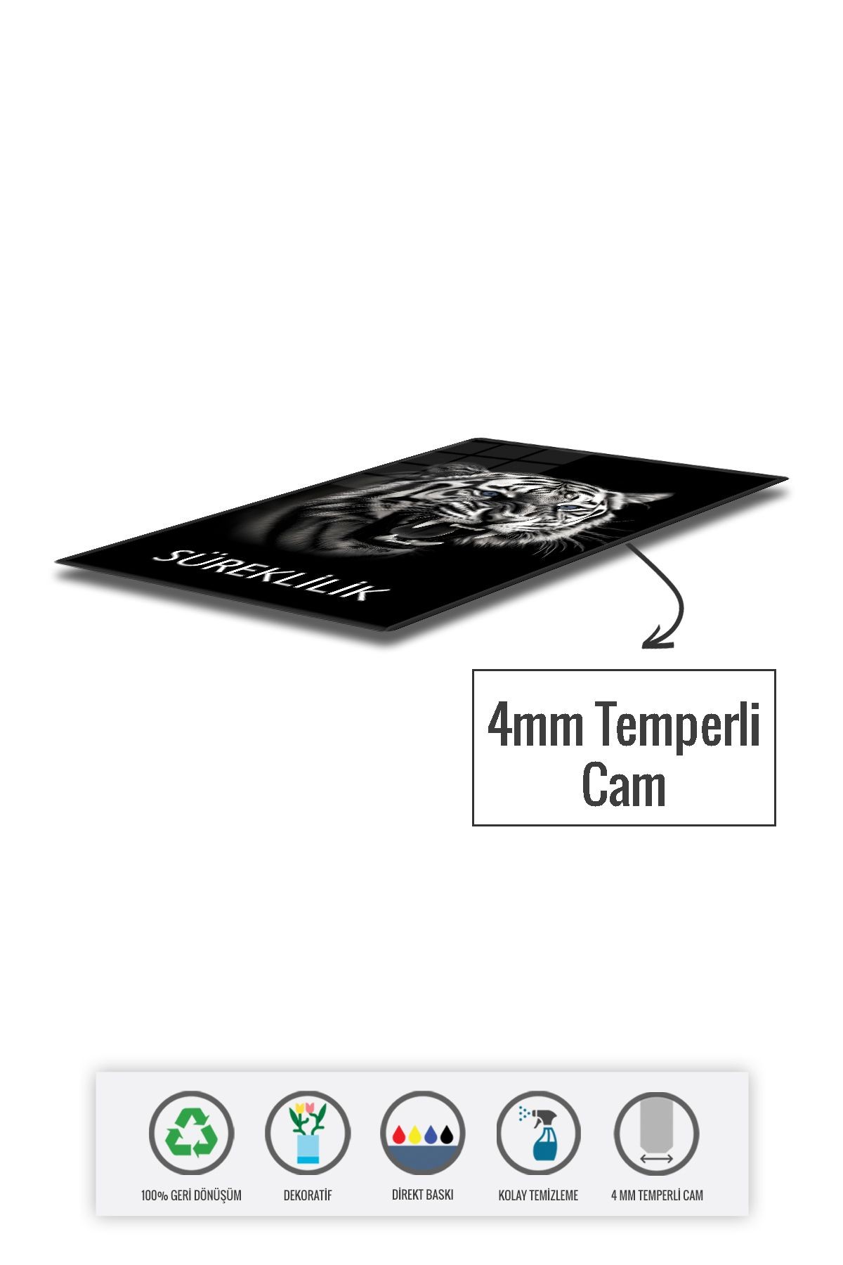 Cam Tablo | Motivasyon Serisi | Kaplan - Süreklilik | 40cm x 60cm