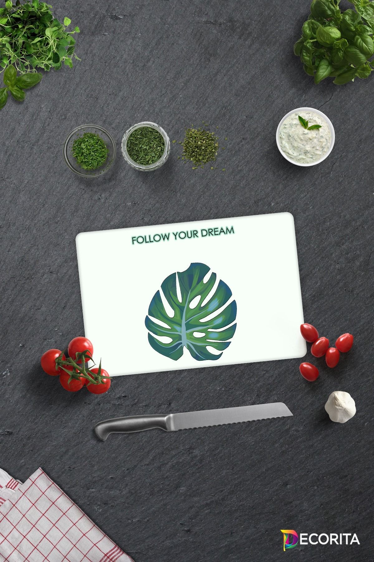 Follow Your Dream | Cam Kesme Tahtası - Cam Kesme Tablası | 20cm X 30cm