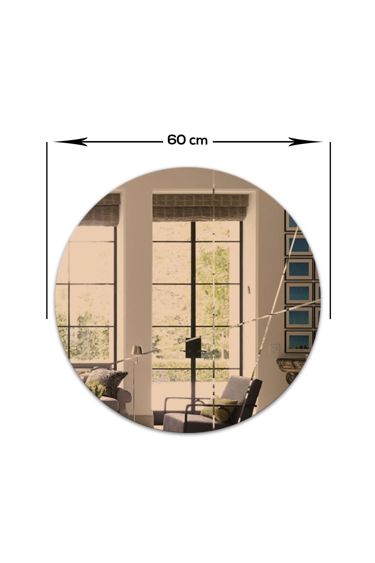 Ayna | Bronz Ayna | Tasarım Kanallı | Çap60cm