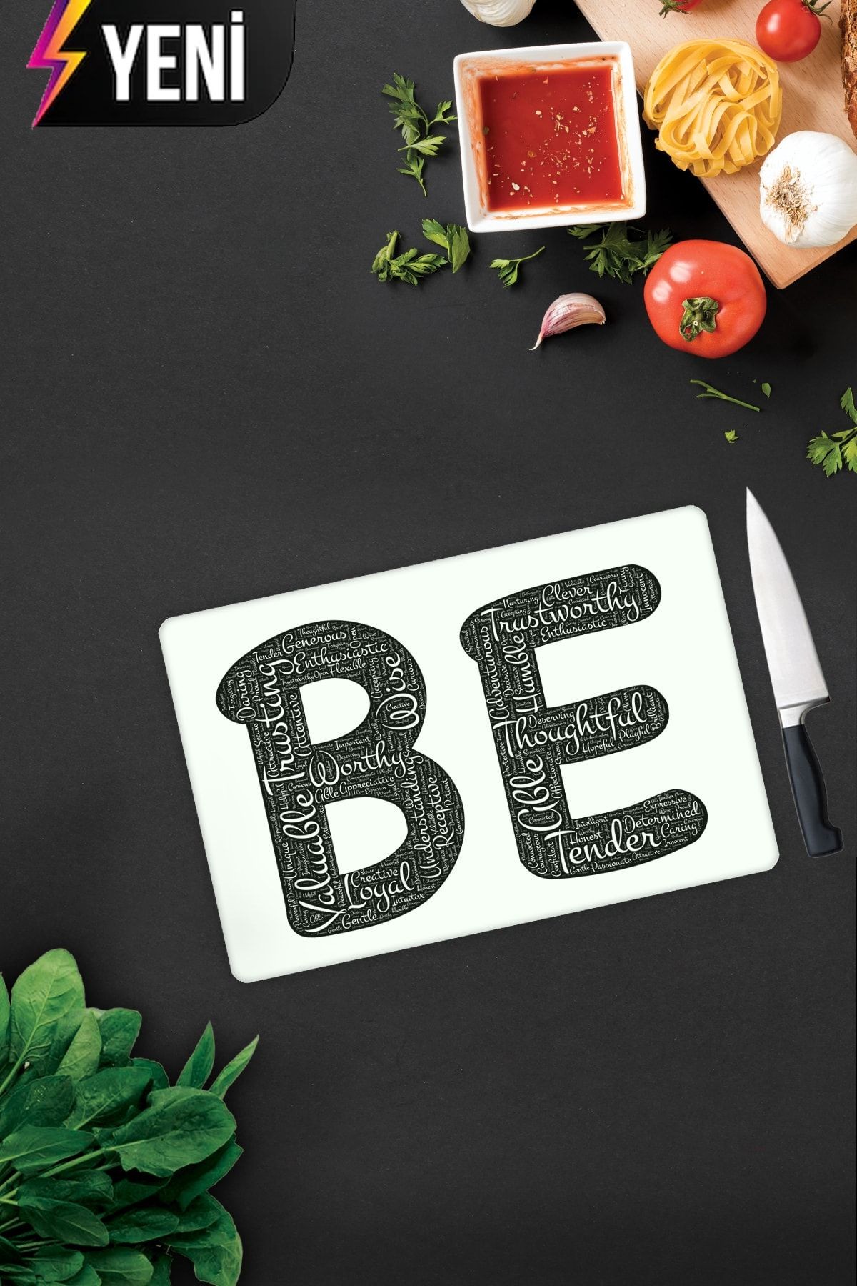 Being Temalı | Cam Kesme Tahtası - Cam Kesme Tablası | 20cm x 30cm