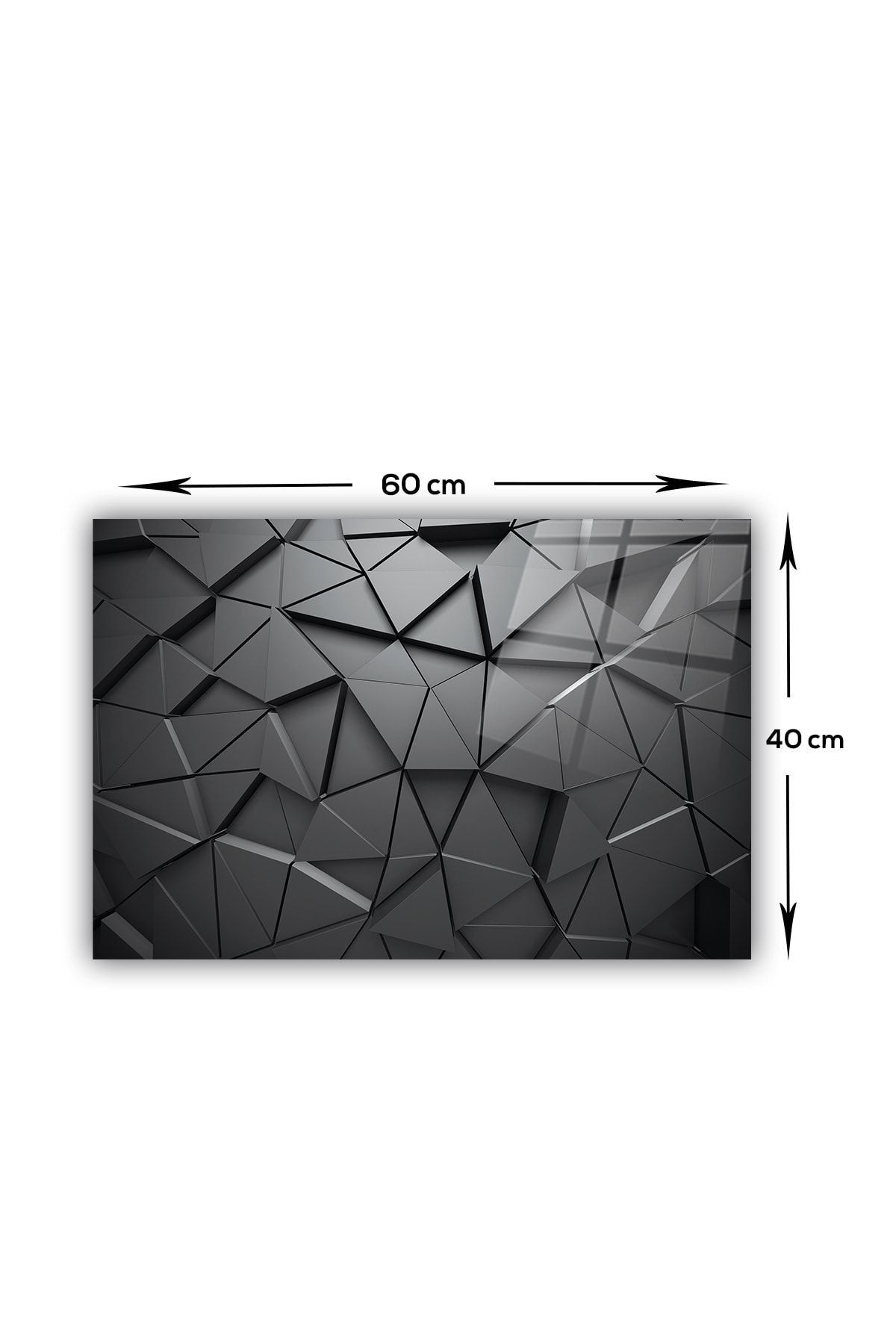 Cam Ocak Arkası Koruyucu | Antrasit Kristal | 40cm X 60cm