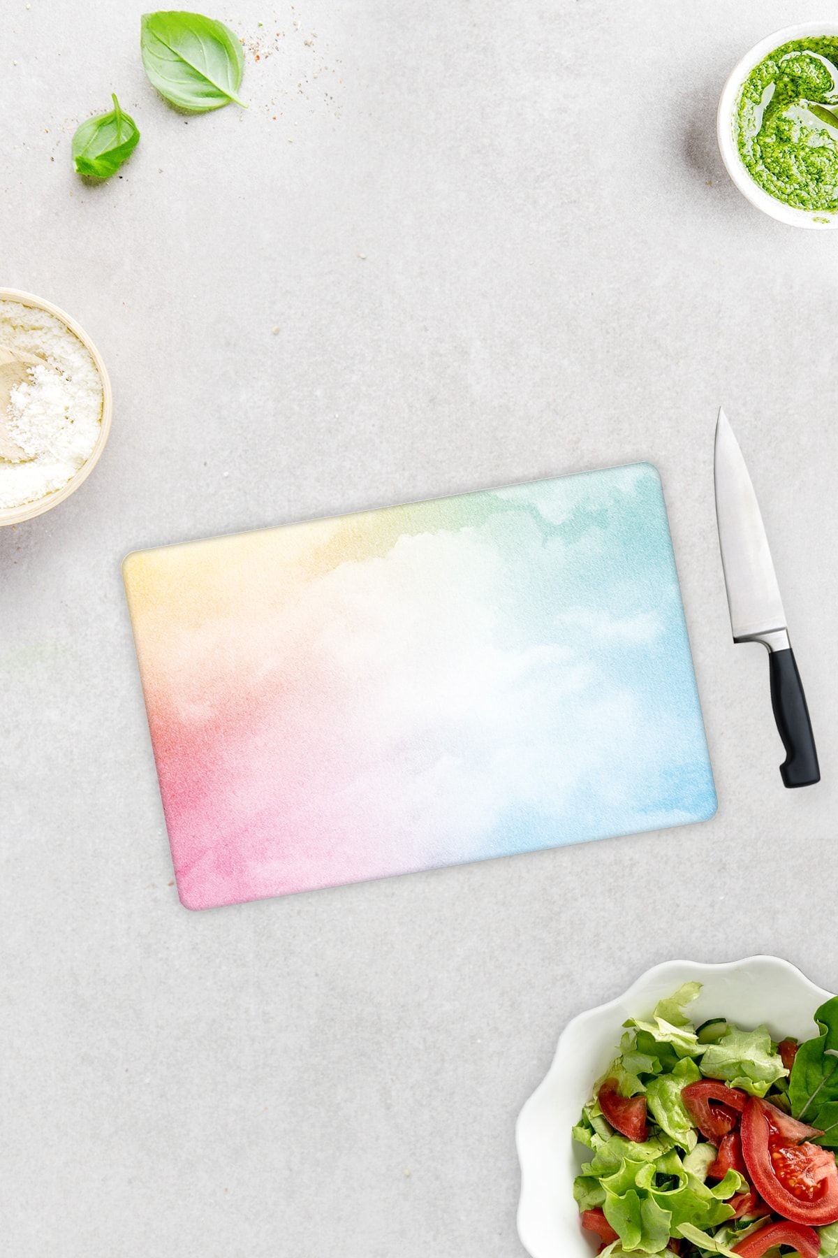 Renkli Değişim | Cam Kesme Tahtası - Cam Kesme Tablası | 20 cm x 30 cm
