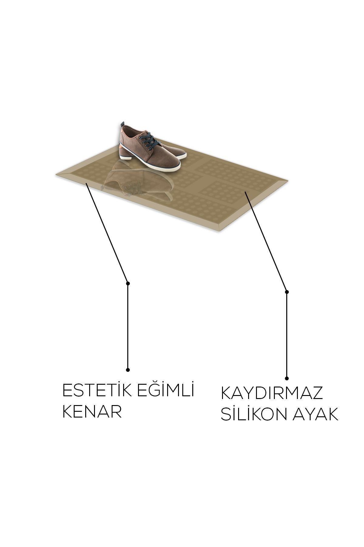 Cam Kapı Önü Paspası | Kaydırmaz Cam Paspas | Bronz Cam | 40cm x 60cm