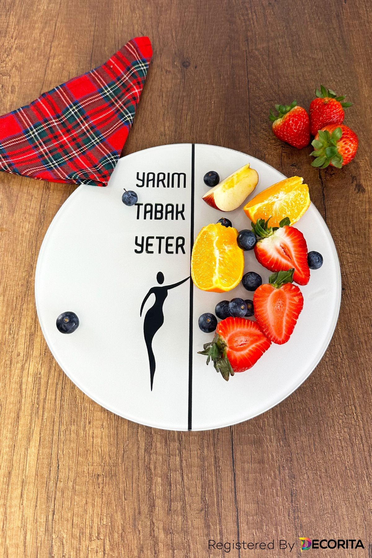 Cam Diyet Tabağı | Cam Sunum Tabağı | Yarım Tabak Yeter | Çap25cm