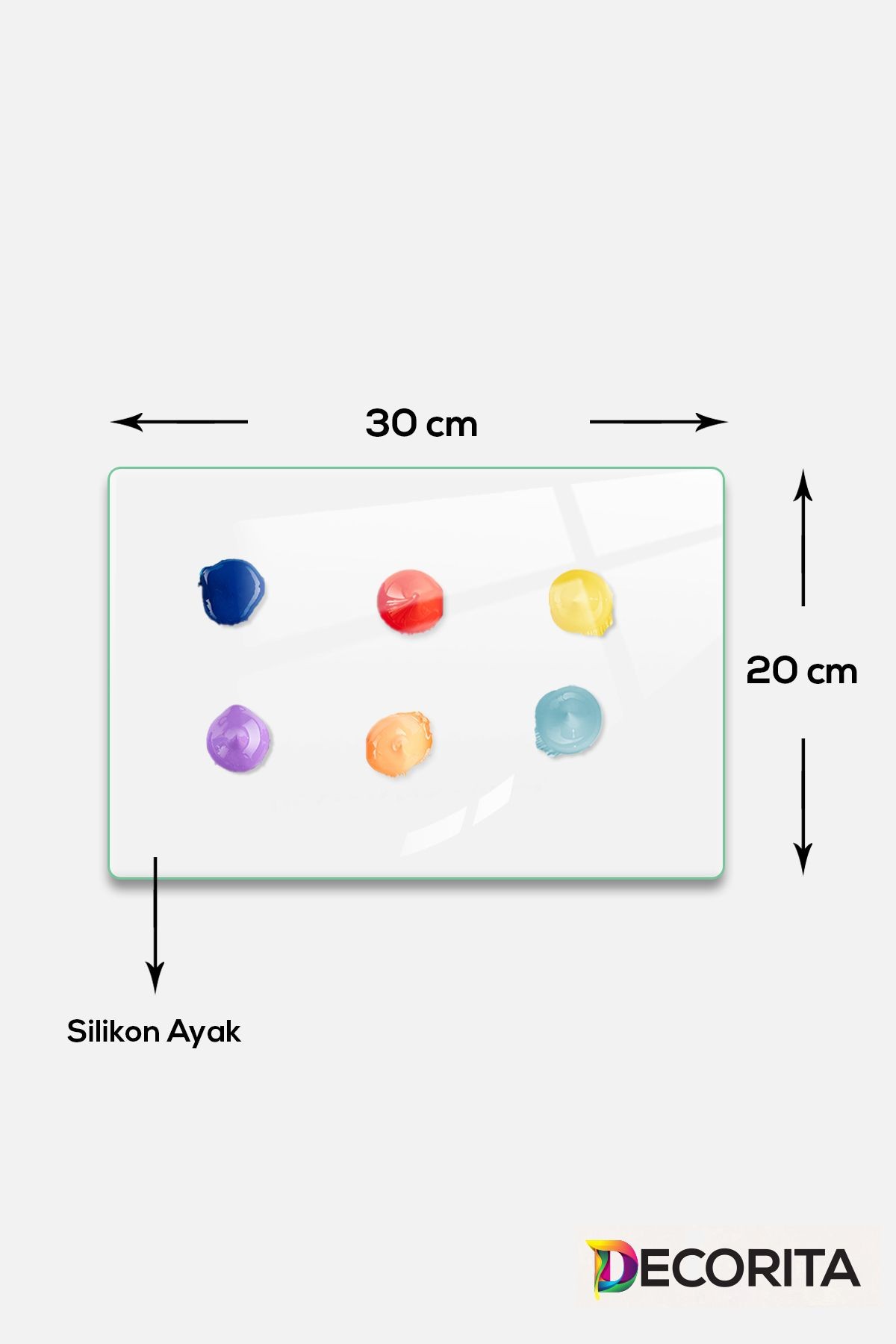 Cam Boya Paleti | Düz Renk - Beyaz | 20cm x 30cm