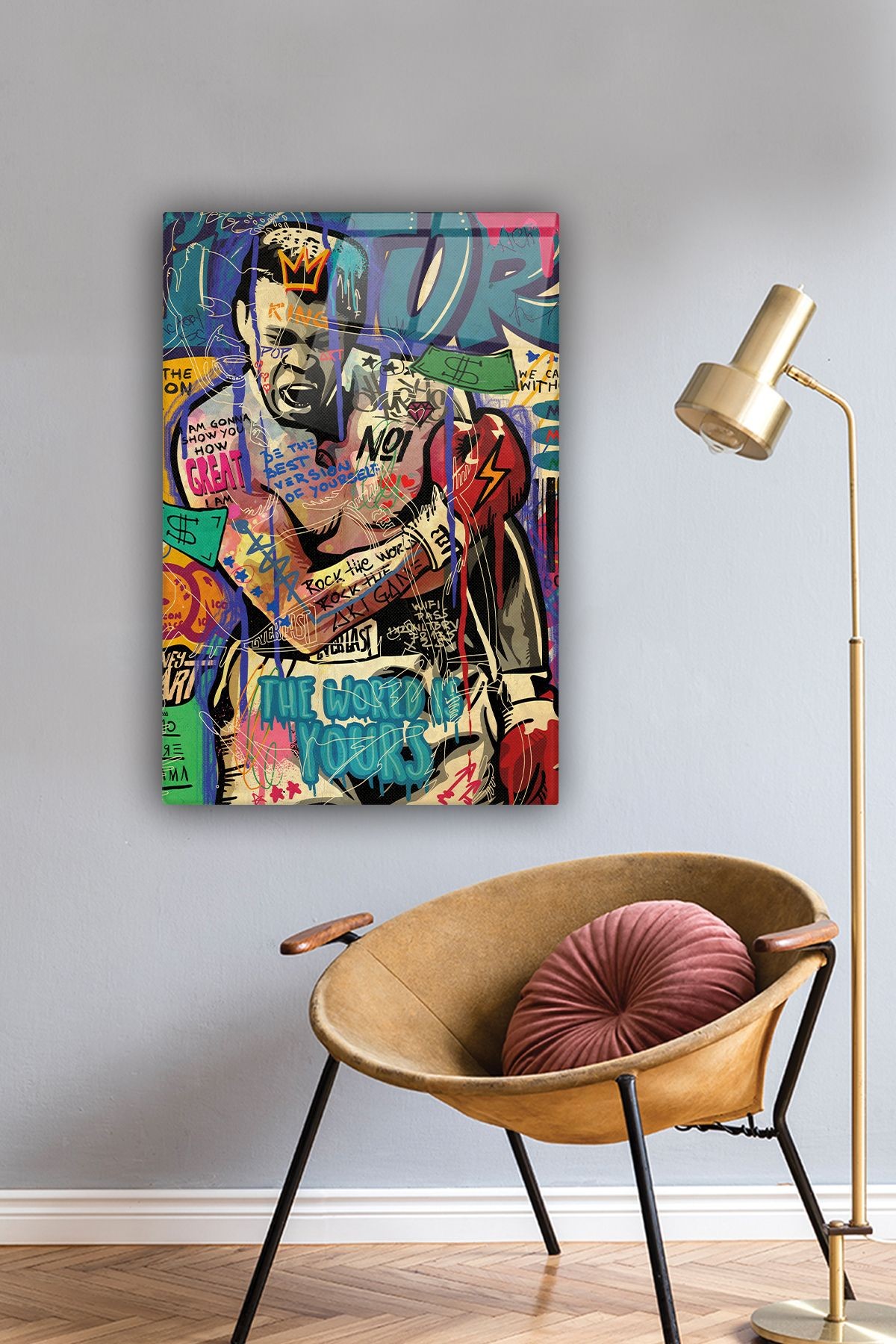 Cam Tablo | Popart Serisi | Muhammed Ali |
