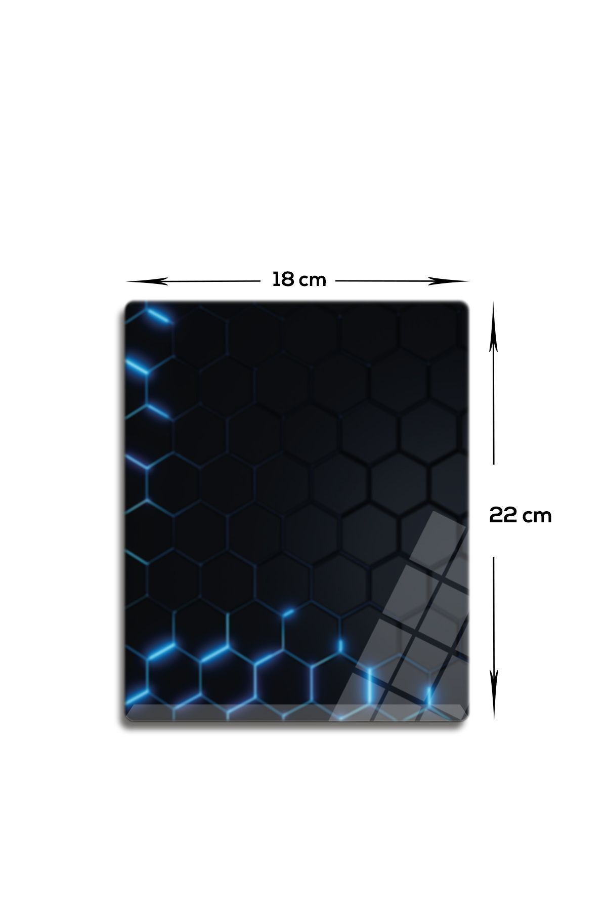 Cam Mouse Pad | Cam Masa Matı | Hex Textured | Small | 18cm X 22cm