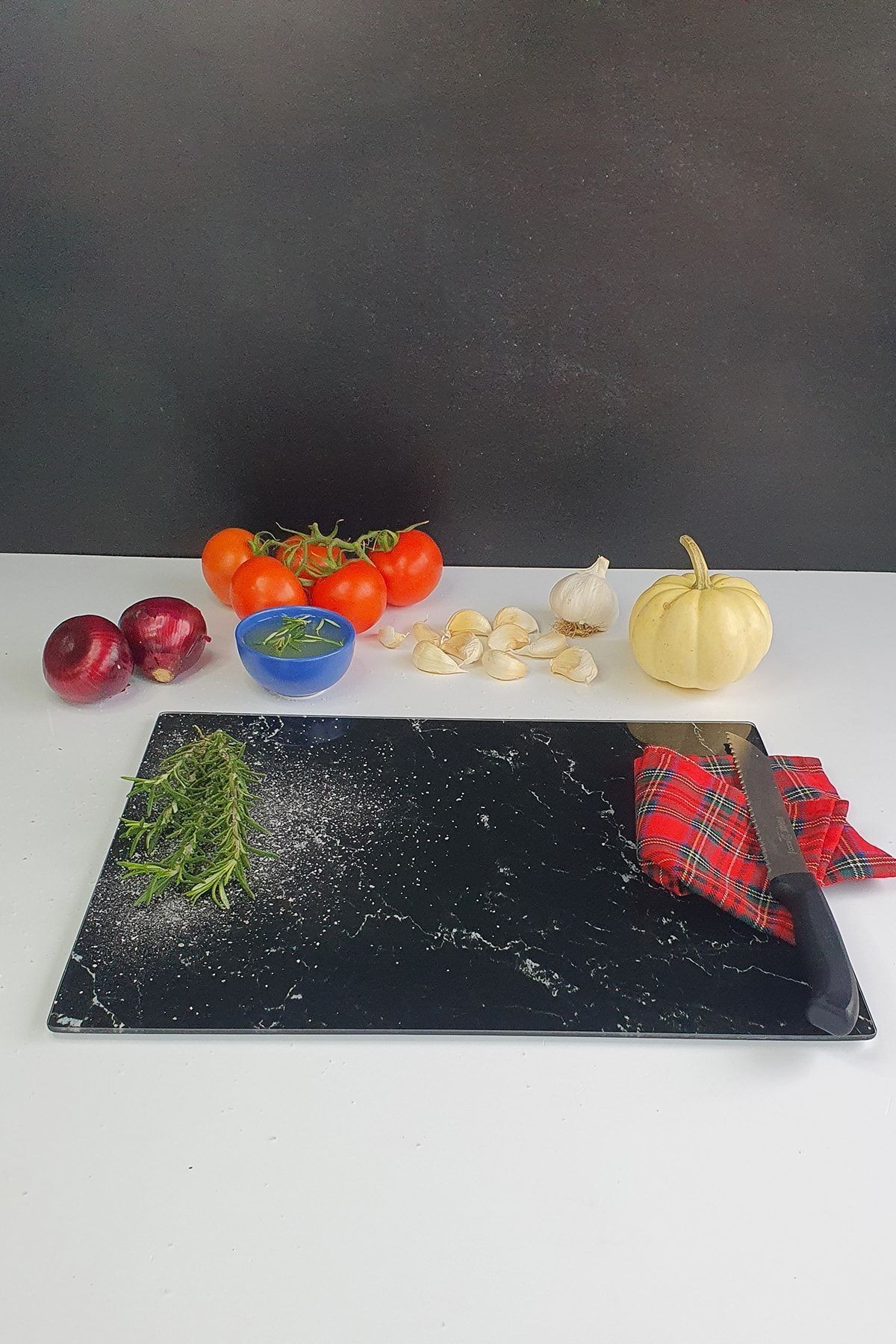 Cam Kesme Tahtası - Cam Kesme Tablası | Siyah Mermer Görünümlü | 30cm x 40cm