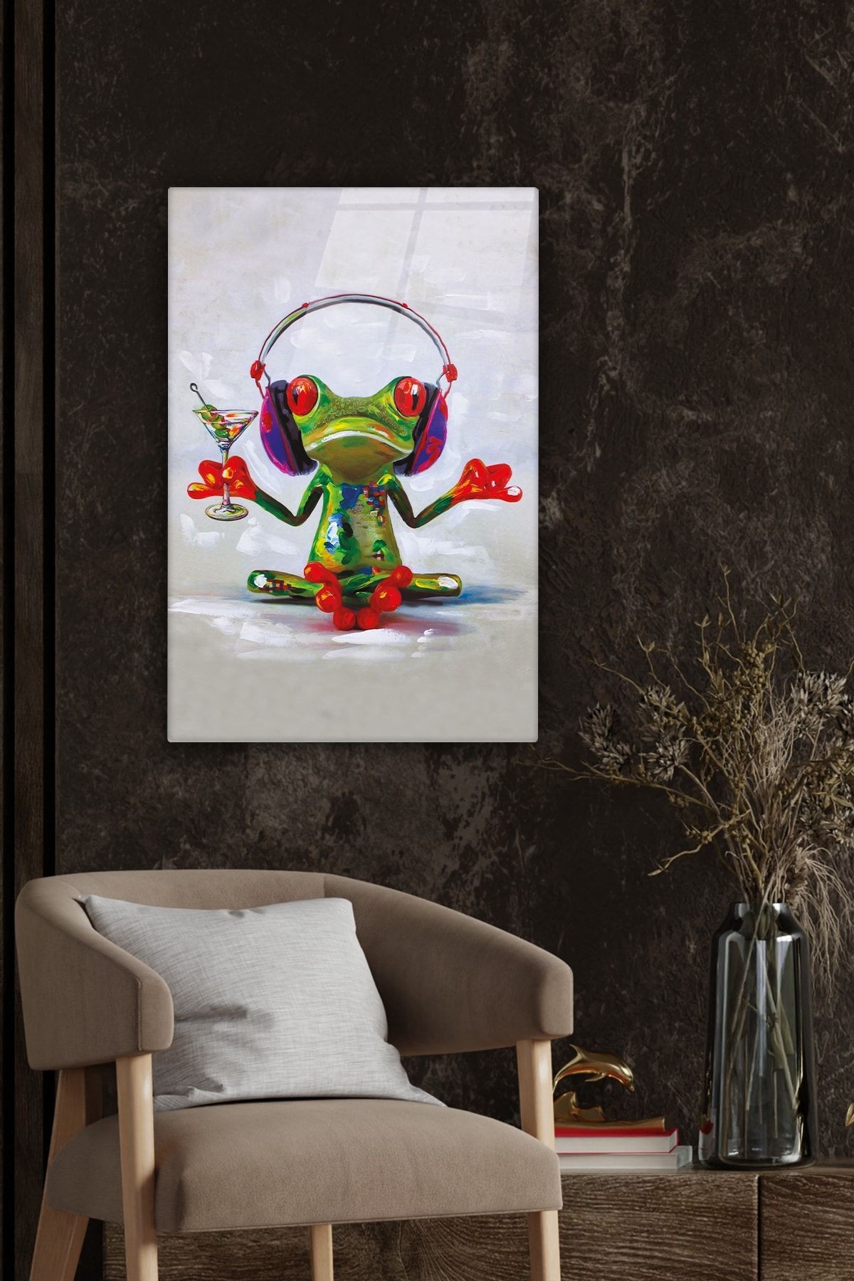 Hayvanlar | Cam Tablo | Kurbağa | 40cm X 60cm