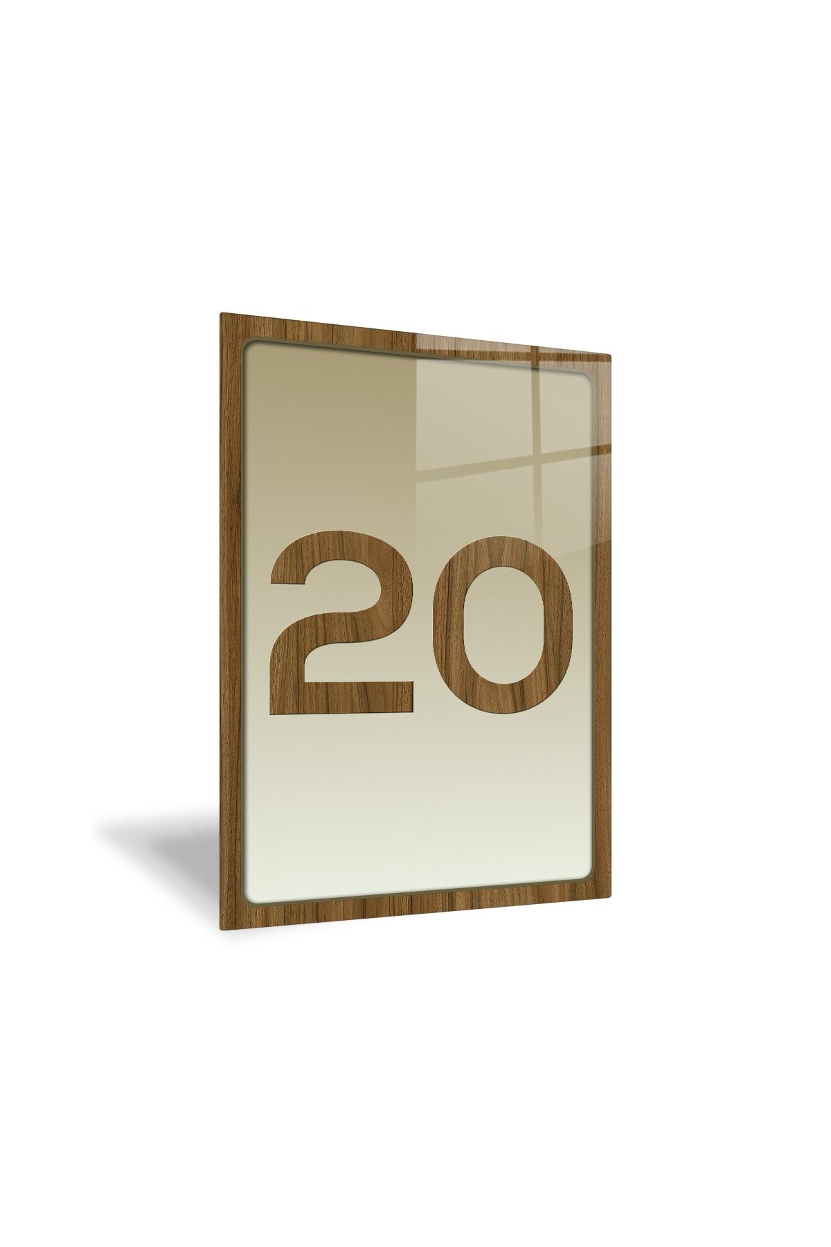 Cam Kapı Numarası - 20 Numara | Cam Yönlendirme Levhası | 14,8cm X 21cm
