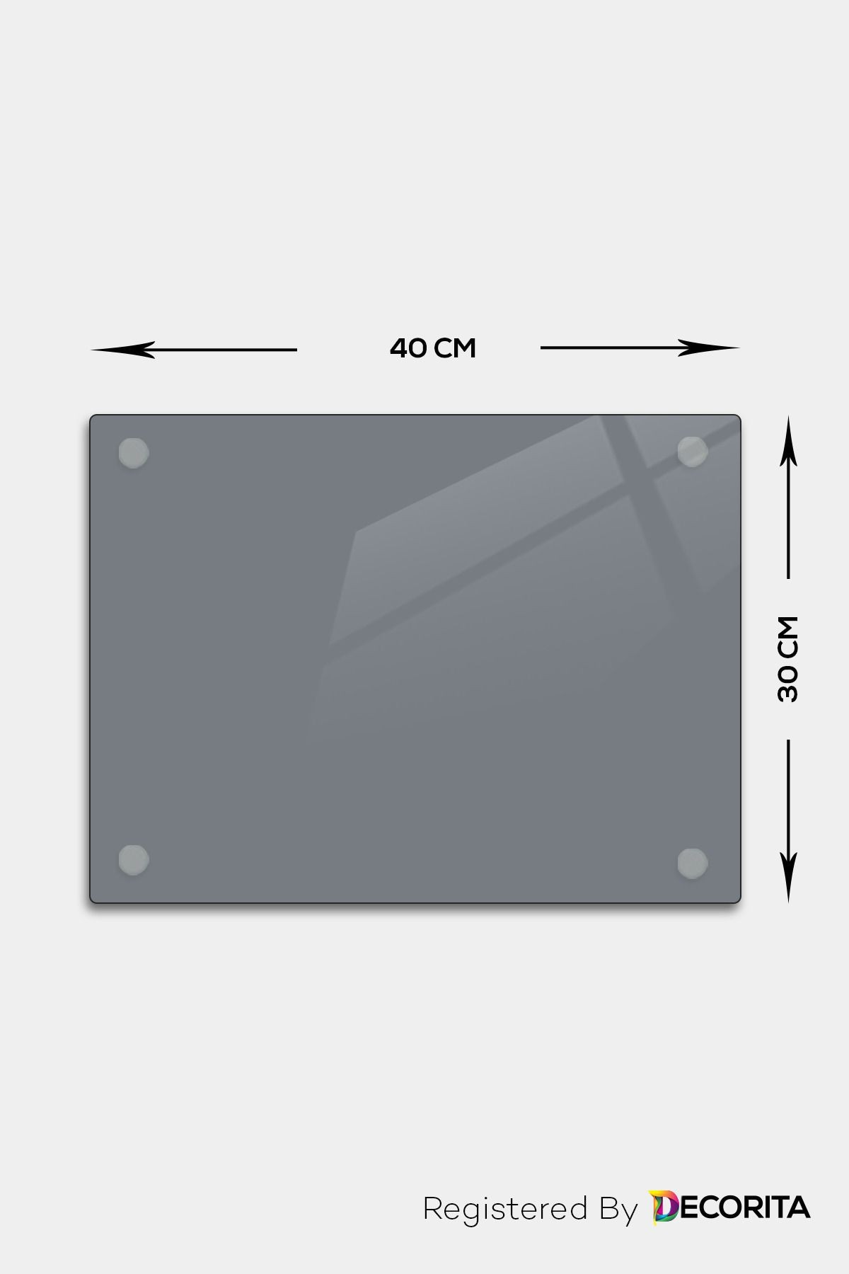 Mikser Altı Cam Stand | Tezgah Üstü Cam Stand | Füme Cam | 30cm x 40cm