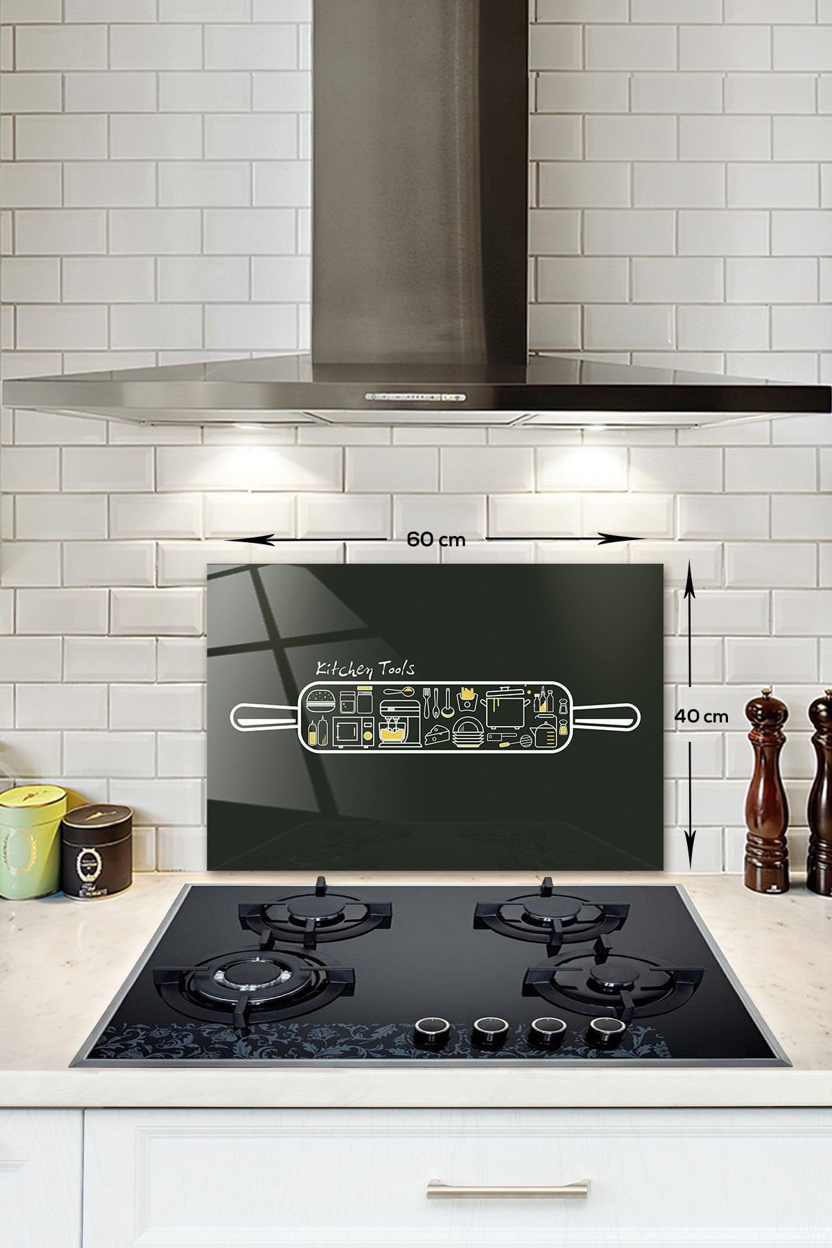 Cam Ocak Arkası Koruyucu | Kitchen Tools - Mutfak Gereçleri | 40cm X 60cm