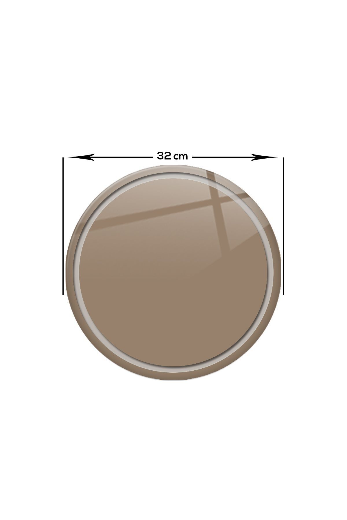 Kanallı Cam Kesme Tahtası - Cam Kesme Tablası | Bronz Cam | Çap32cm | Patentli Ürün