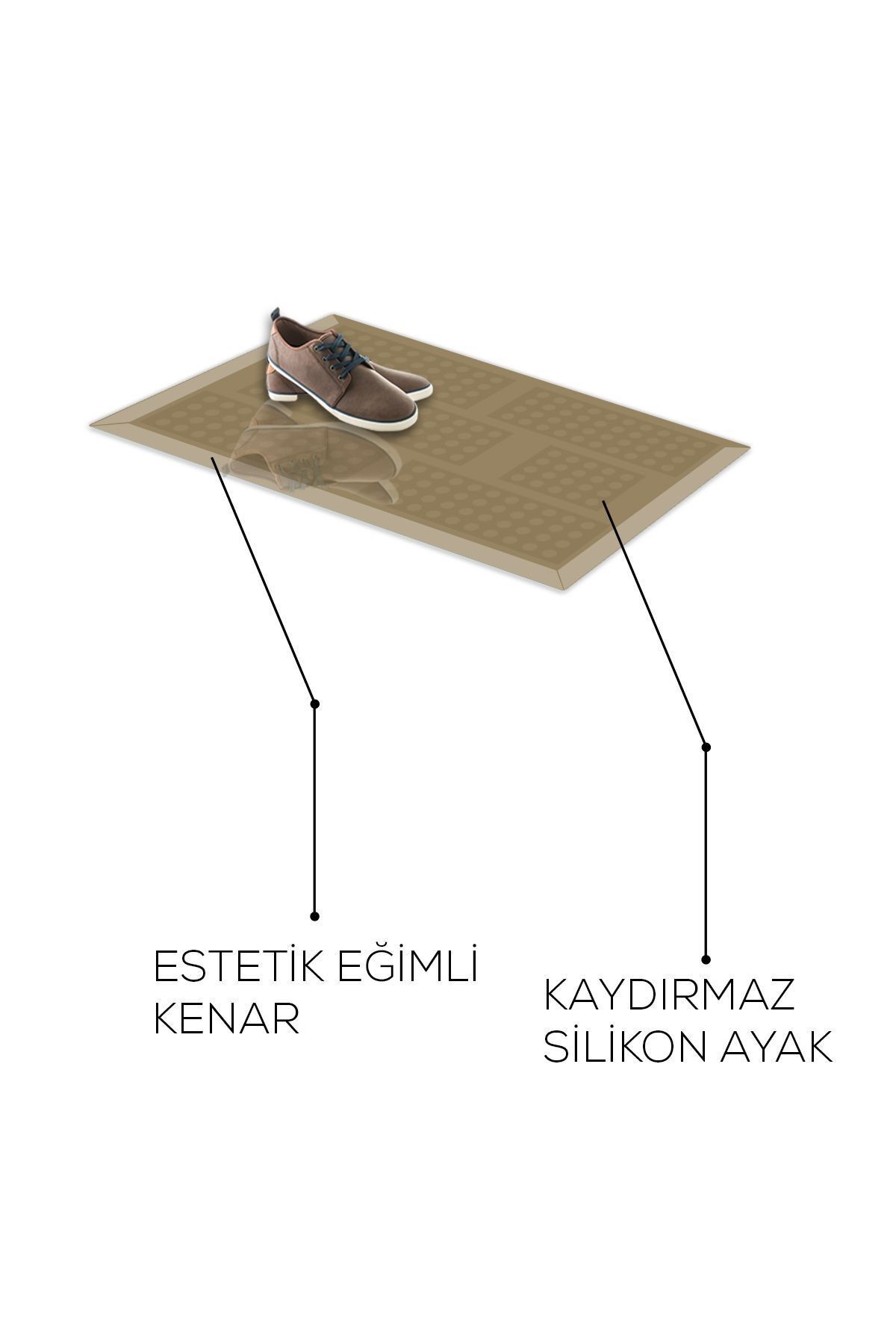 Cam Kapı Önü Paspası | Kaydırmaz Cam Paspas | Bronz Cam  | 45cm x 70cm