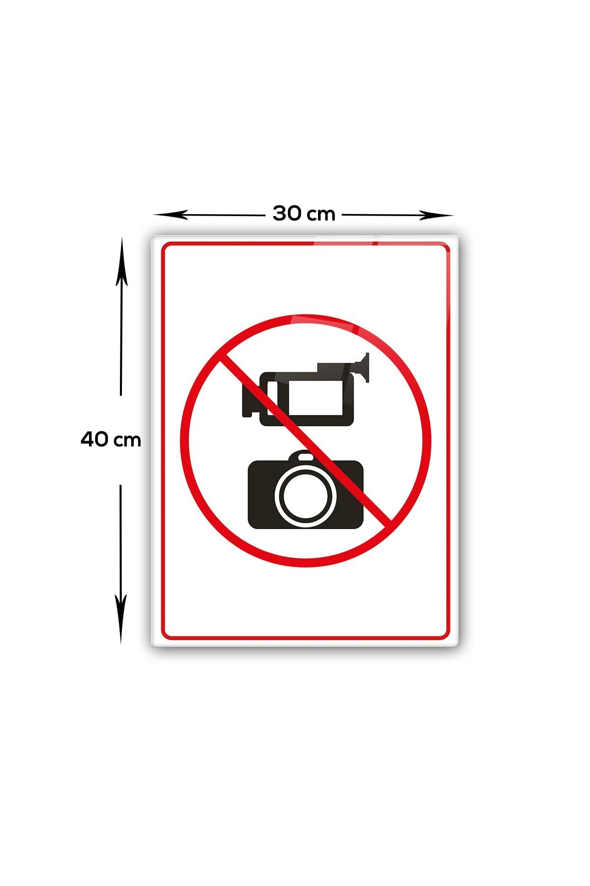 Cam Yönlendirme Levhası |Fotoğraf ve Video Çekmek Yasaktır - Yazısız | 30cm x 40cm