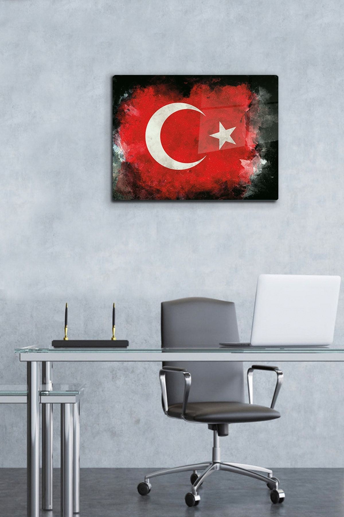 Türk Bayrağı | Cam Tablo | 40cm X 60cm