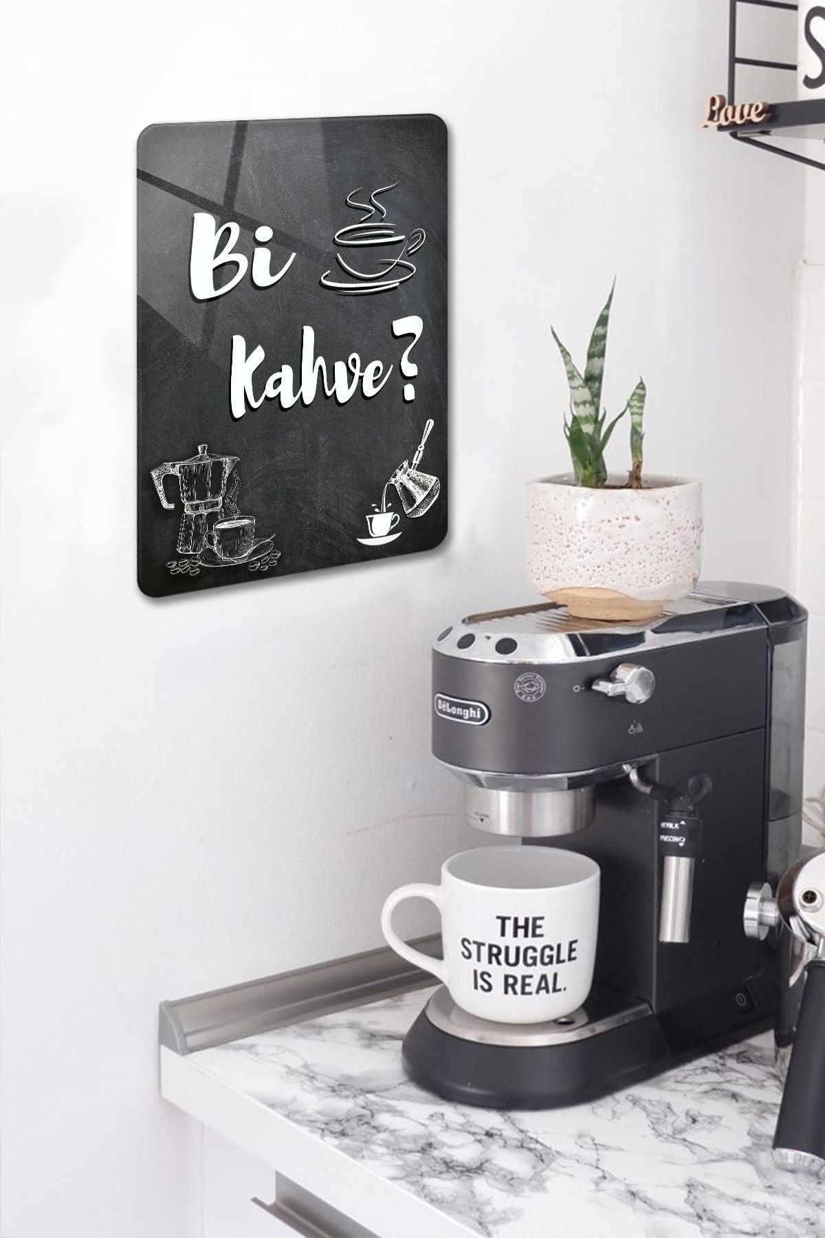 Bi Kahve ? | Cam Tablo - Kahve Köşesi Tablo | 30cm X 40cm