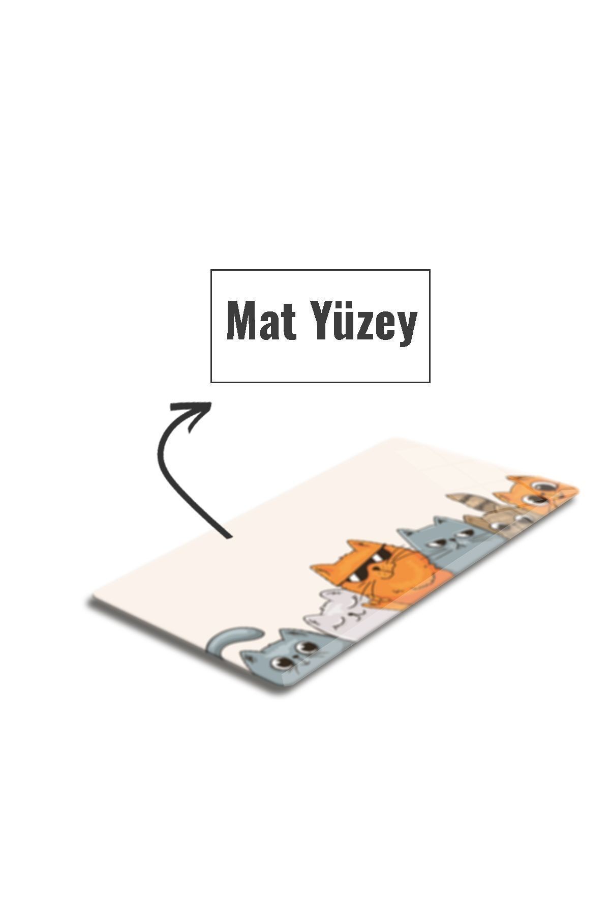 Cam Mouse Pad | Cam Masa Matı | Cool Cats | Large | 40cm X 80cm