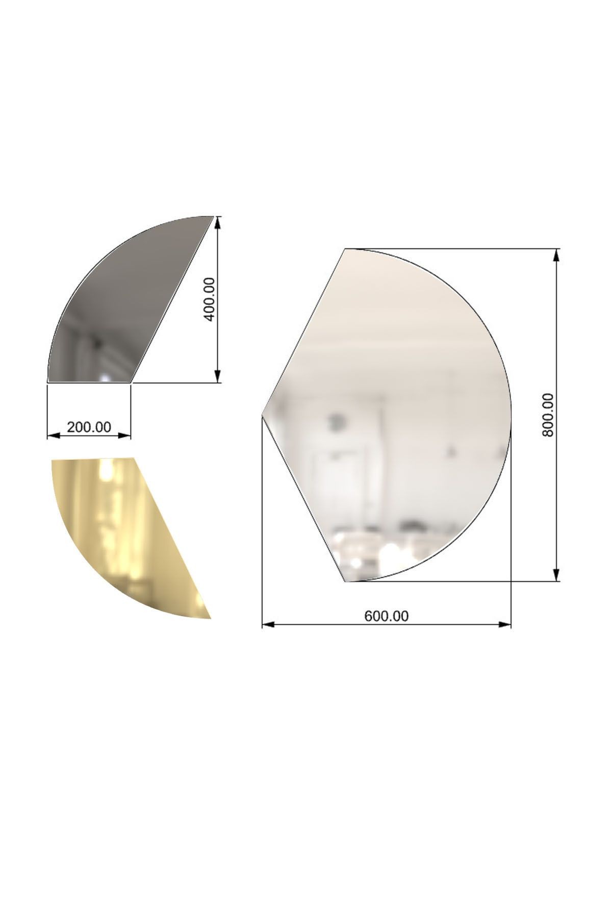 Salon Duvar Aynası | Düz Bronz Füme Ayna | Kleopatra Tasarım Ayna | Çap80cm