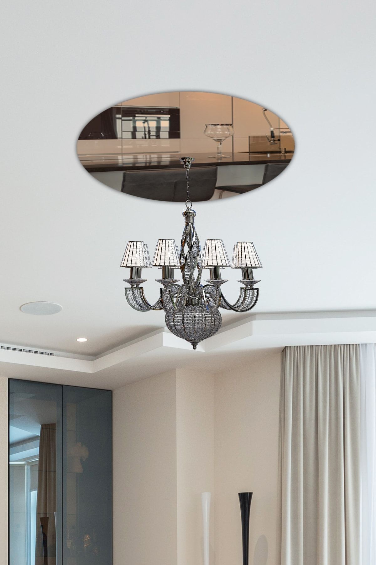 Ayna Avize Göbeği | Bronz Ayna | Çap50cm