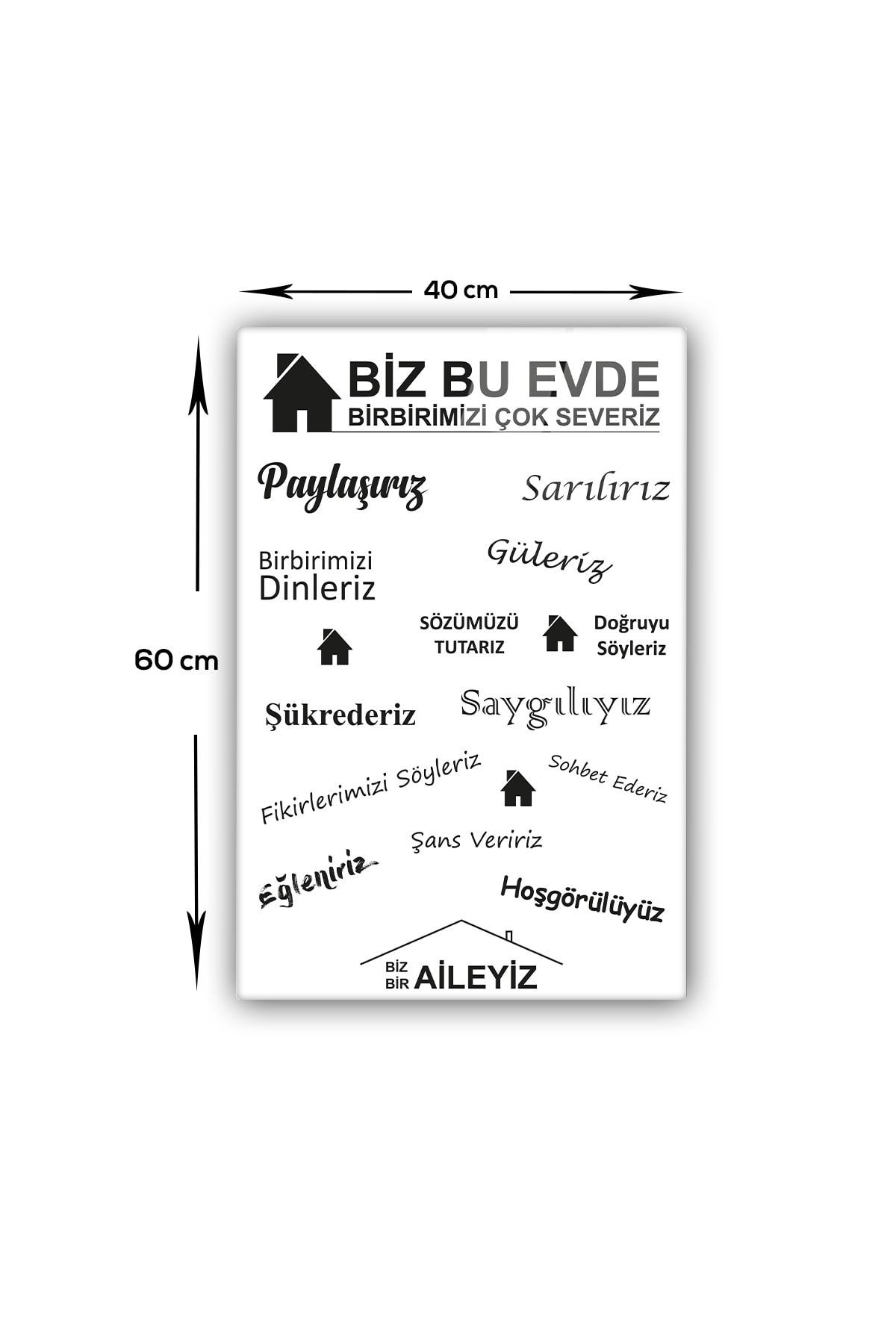 Cam Tablo | Biz Bir Aileyiz - Beyaz Fon