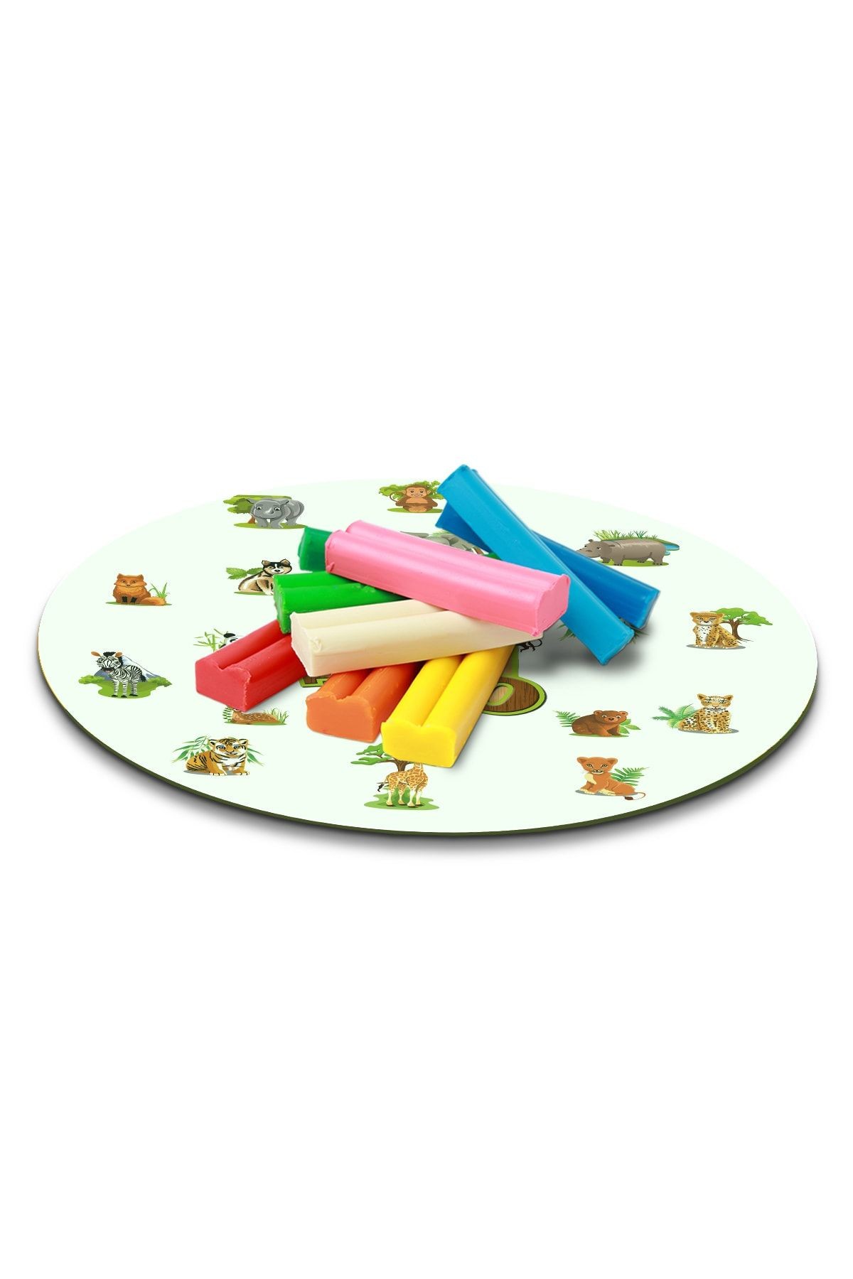 Cam Oyun Hamuru Oynama Matı | Mini Zoo | Çap 32cm