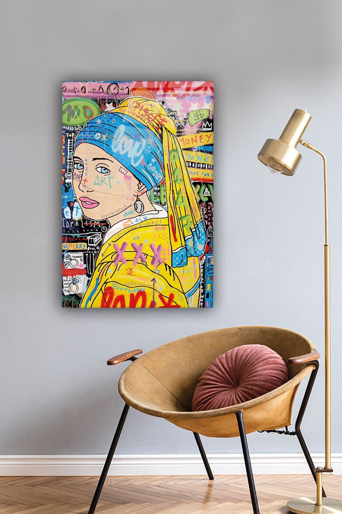 Cam Tablo | Popart Serisi | İnci Küpeli Kız |