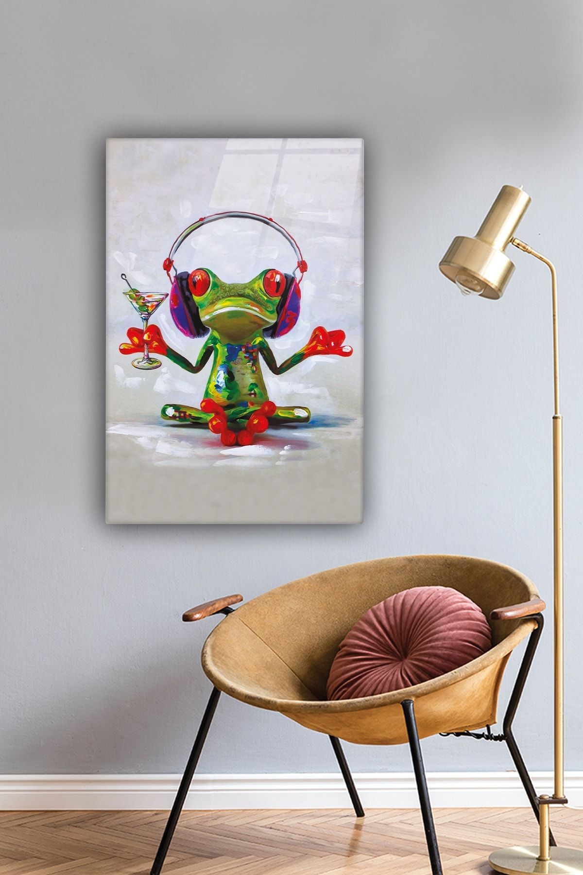 Hayvanlar | Cam Tablo | Kurbağa | 40cm X 60cm