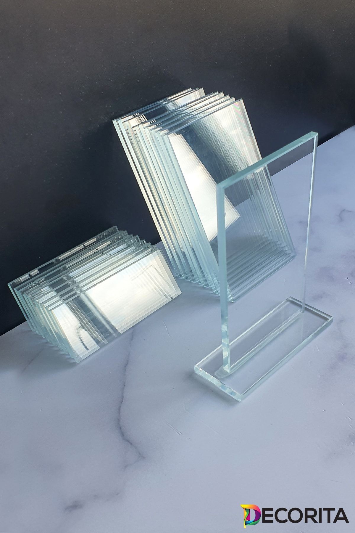 Plaket | Kristal Cam Plaket | Şekil-1 | Baskısız | 10'lu Takım