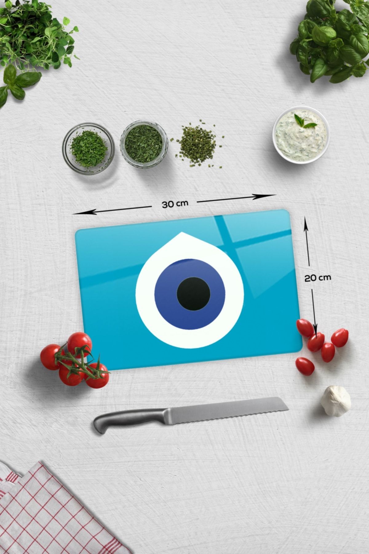 Cam Kesme Tahtası - Cam Kesme Tablası | Nazar Boncuğu | 20cm X 30cm