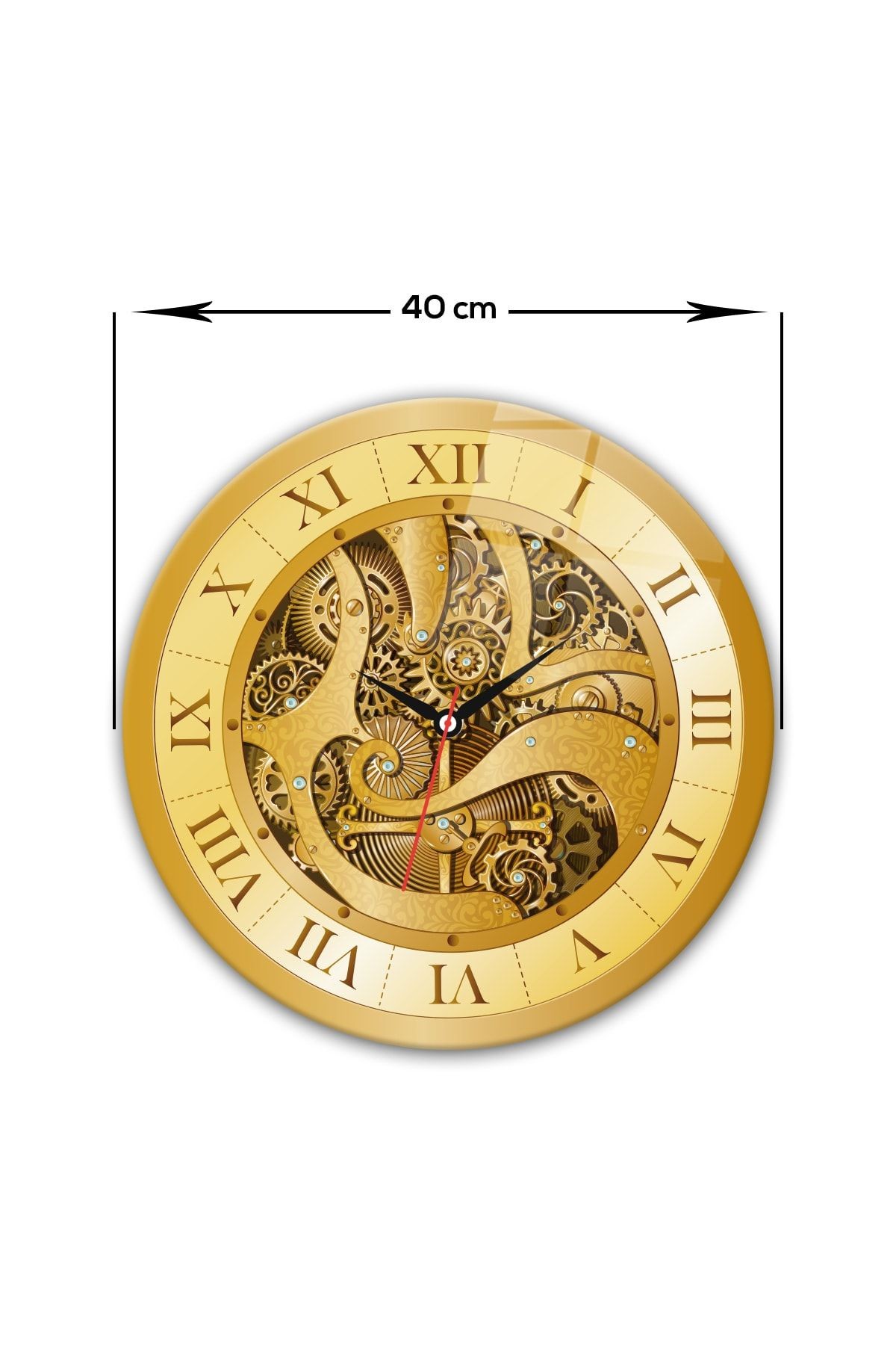 Cam Saat Gold Gear Çap40cm