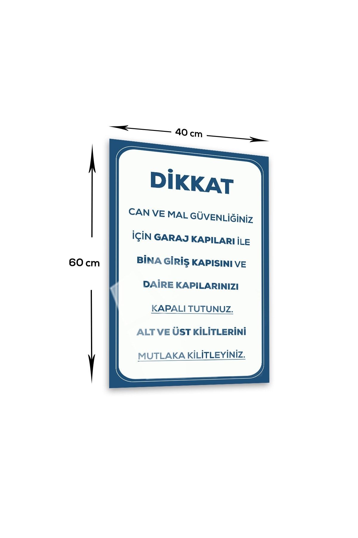 | Cam Yönlendirme Levhası | Dikkat - Kapıları Kapalı Tutunuz | 40cm X 60cm