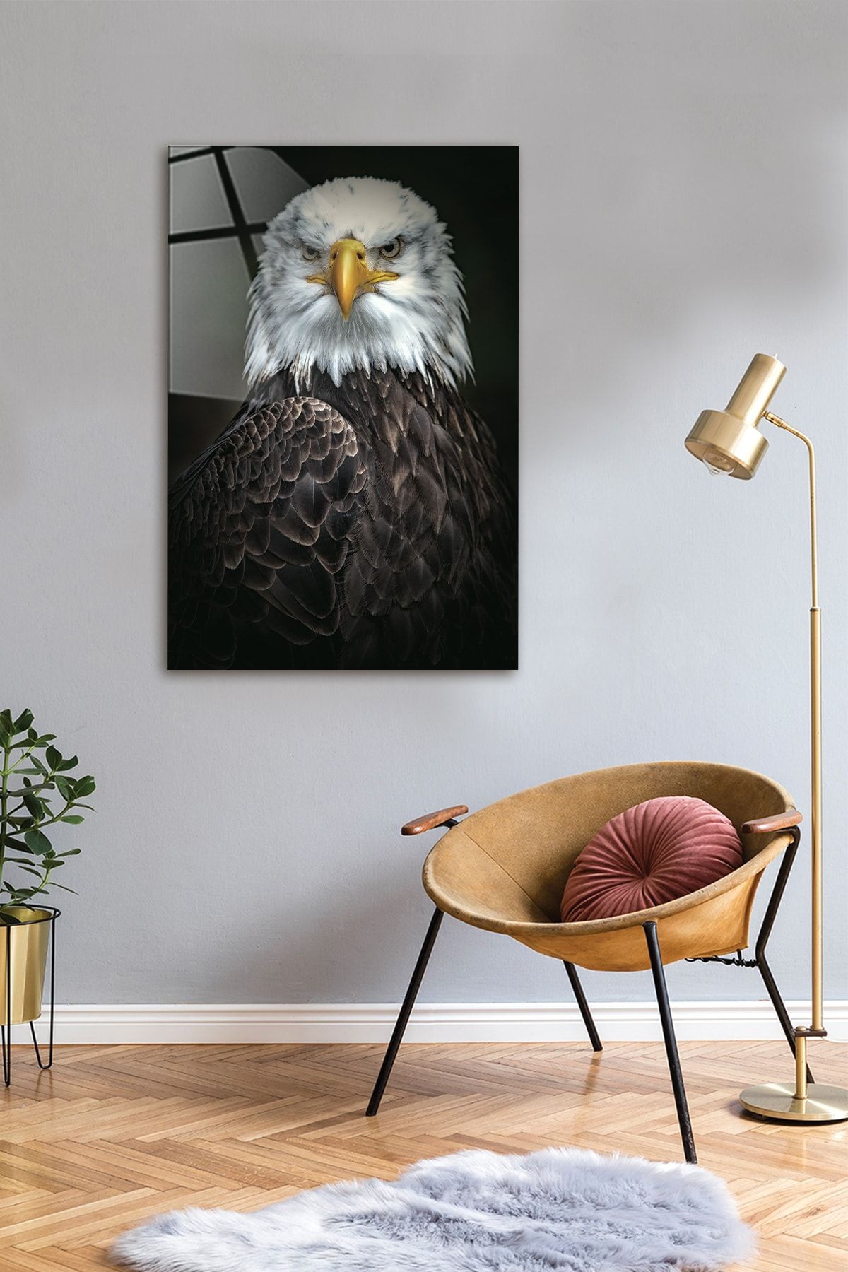 Hayvanlar | Cam Tablo | Kartal - Dikey Görünüm | 40cm X 60cm