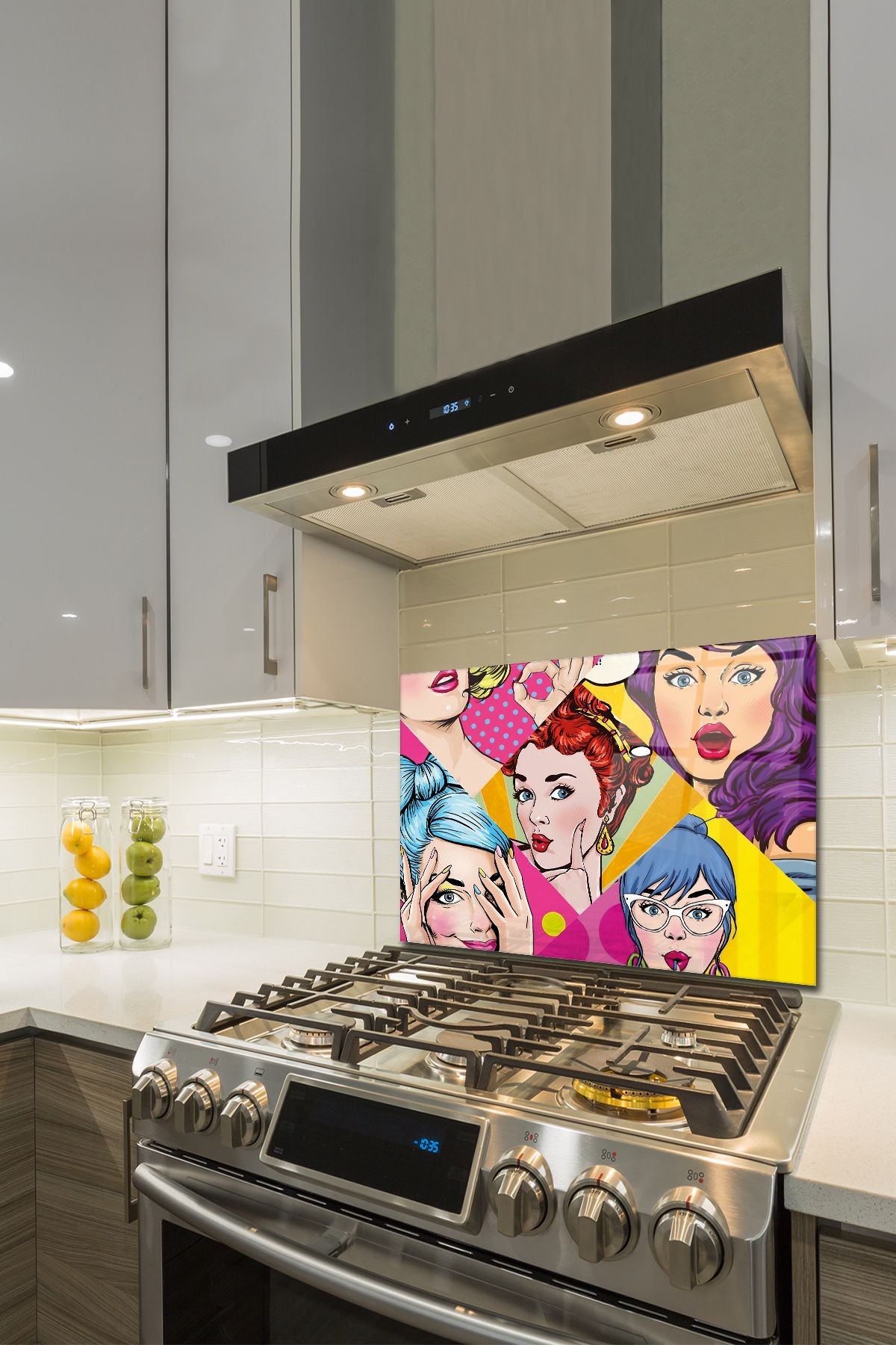 Cam Ocak Arkası Koruyucu | Popart Ladies |