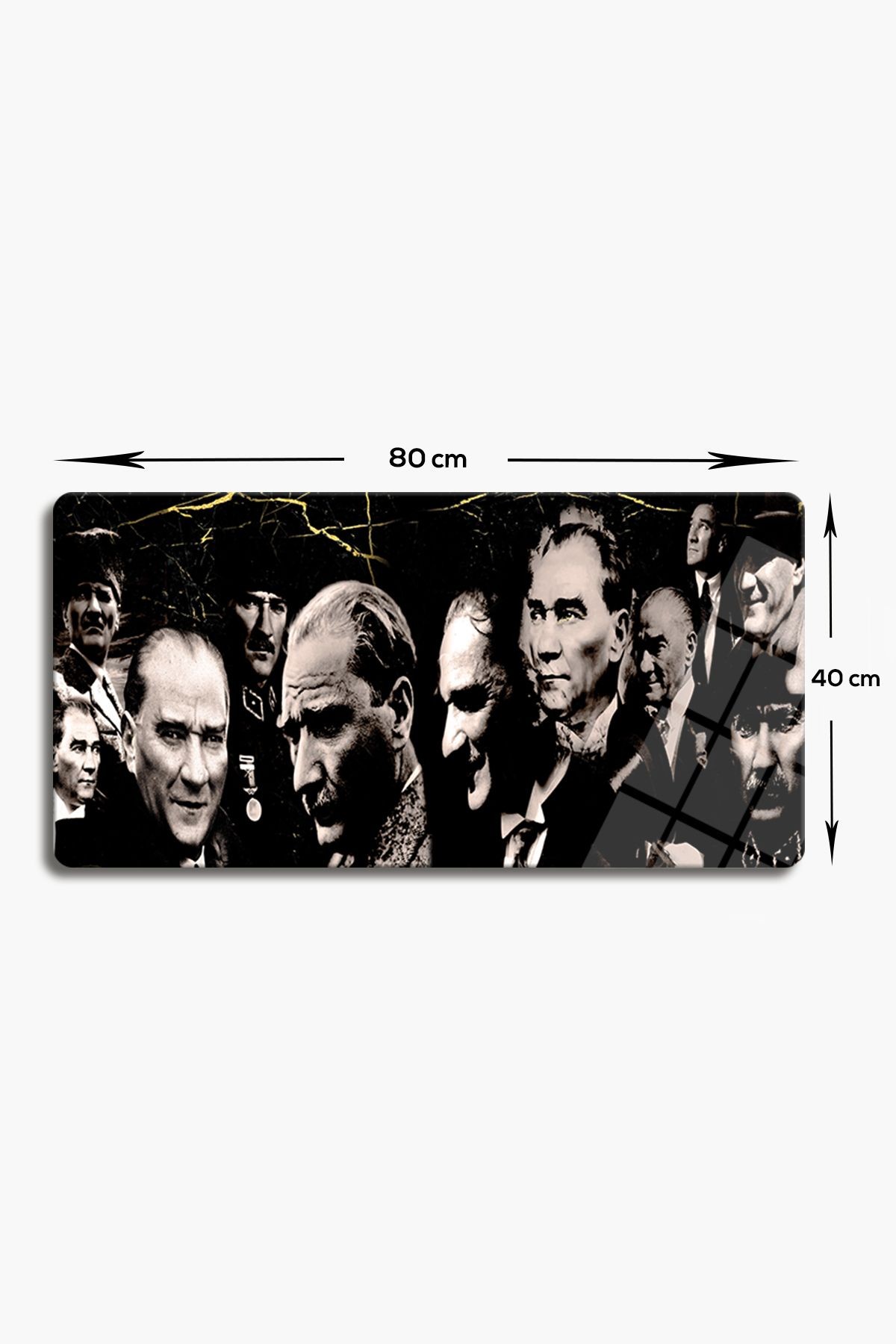 Cam Tablo | Atatürk Serisi | Karma Atatürk | 40cm x 80cm