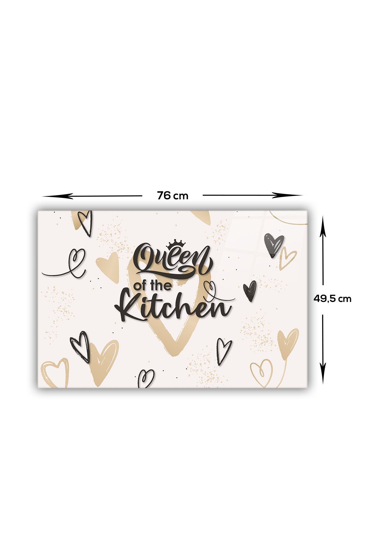 Cam Ocak Arkası Koruyucu | Queen Of The Kitchen - Krem | 49,5cm X 76cm