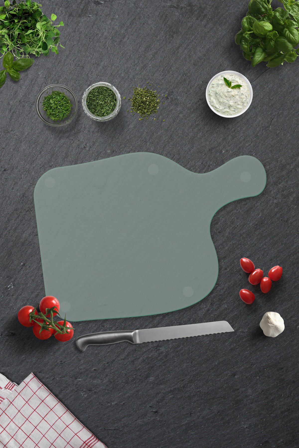 Decorita Saplı Cam Kesme Tahtası - Cam Kesme Tablası | 28cm x 40cm
